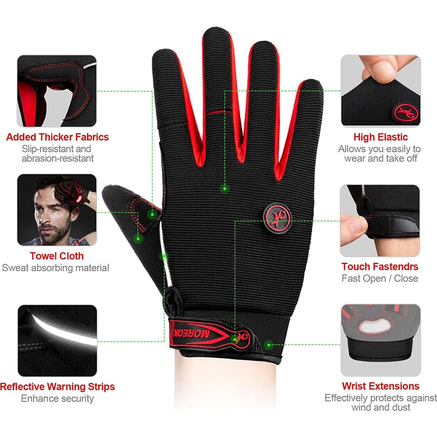 Guantes de Ciclismo BIKINGMOREOK con Gel y Táctil Unisex