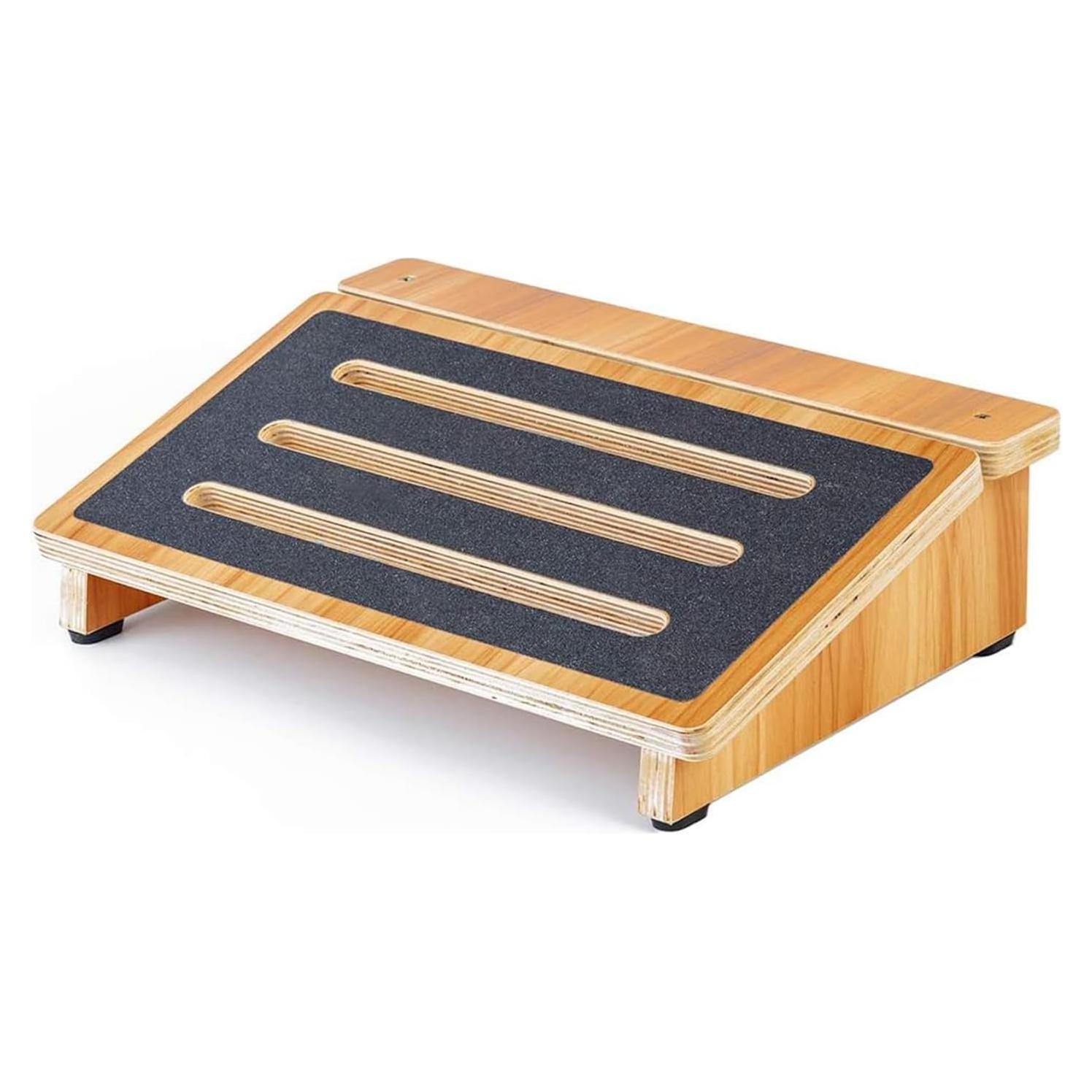 Reposapiés Ergonómico StrongTek de Madera, 40 cm, Antideslizante