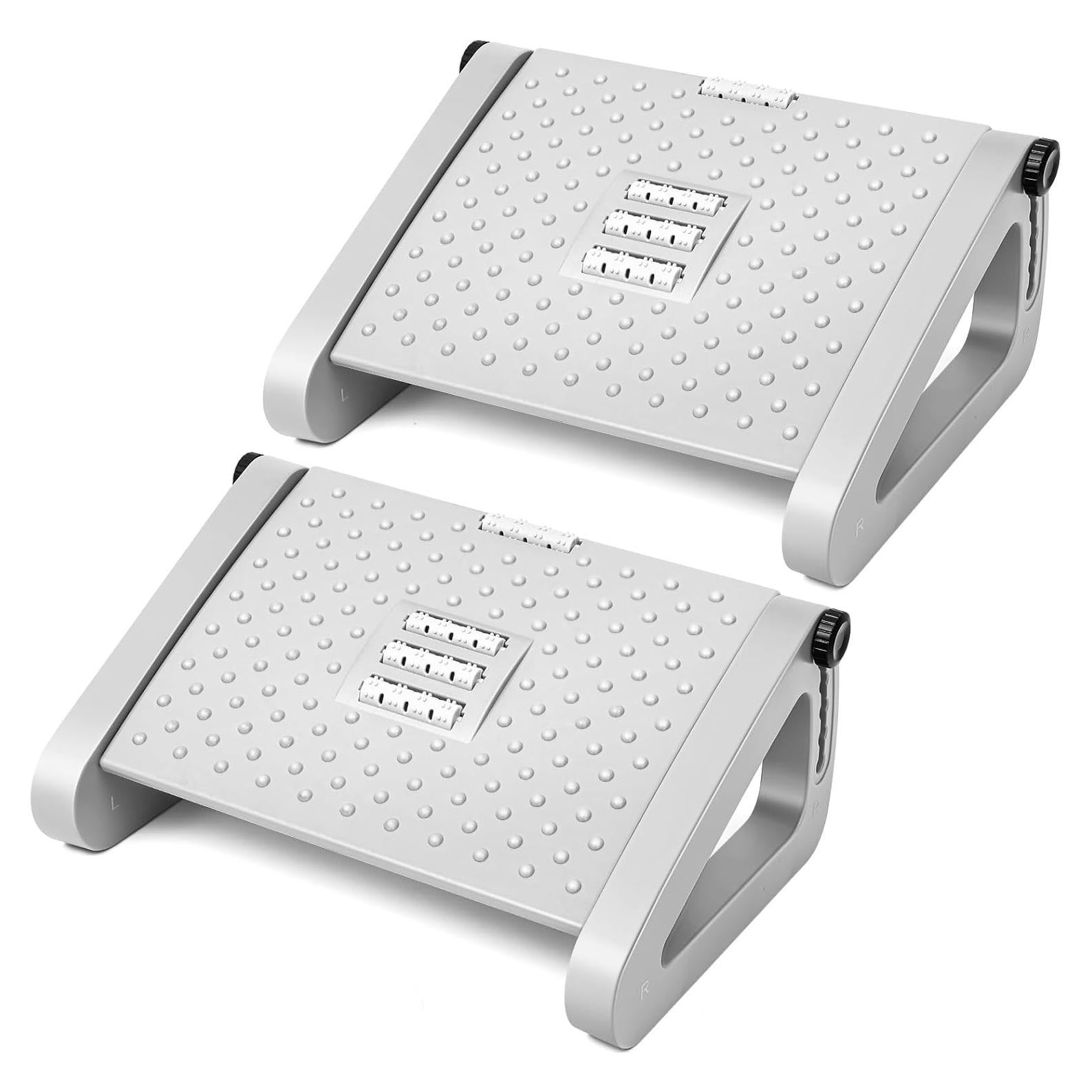 Reposapiés Ergonómico Ajustable Beeveer - 2 Pcs Gris