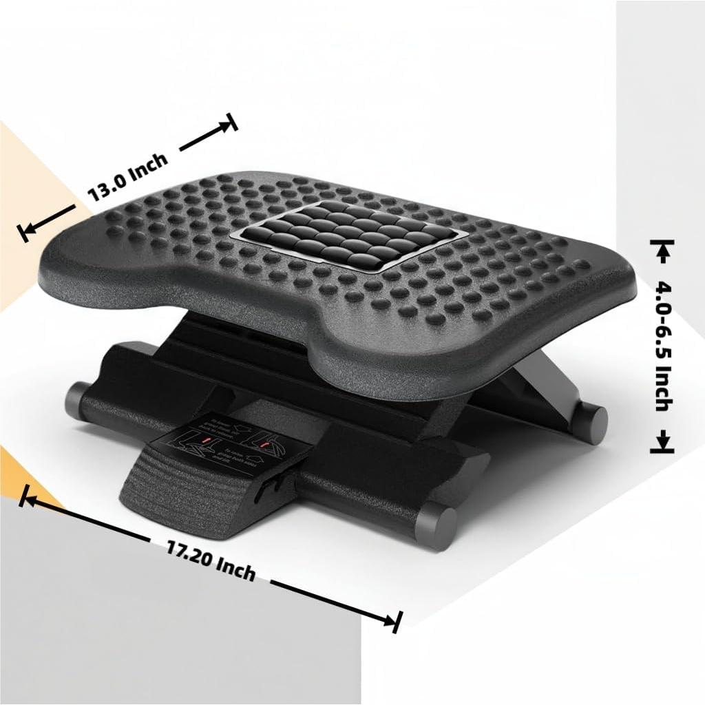 Reposapiés Ergonómico ZUCONKITCH Ajustable 3 Alturas y Masaje
