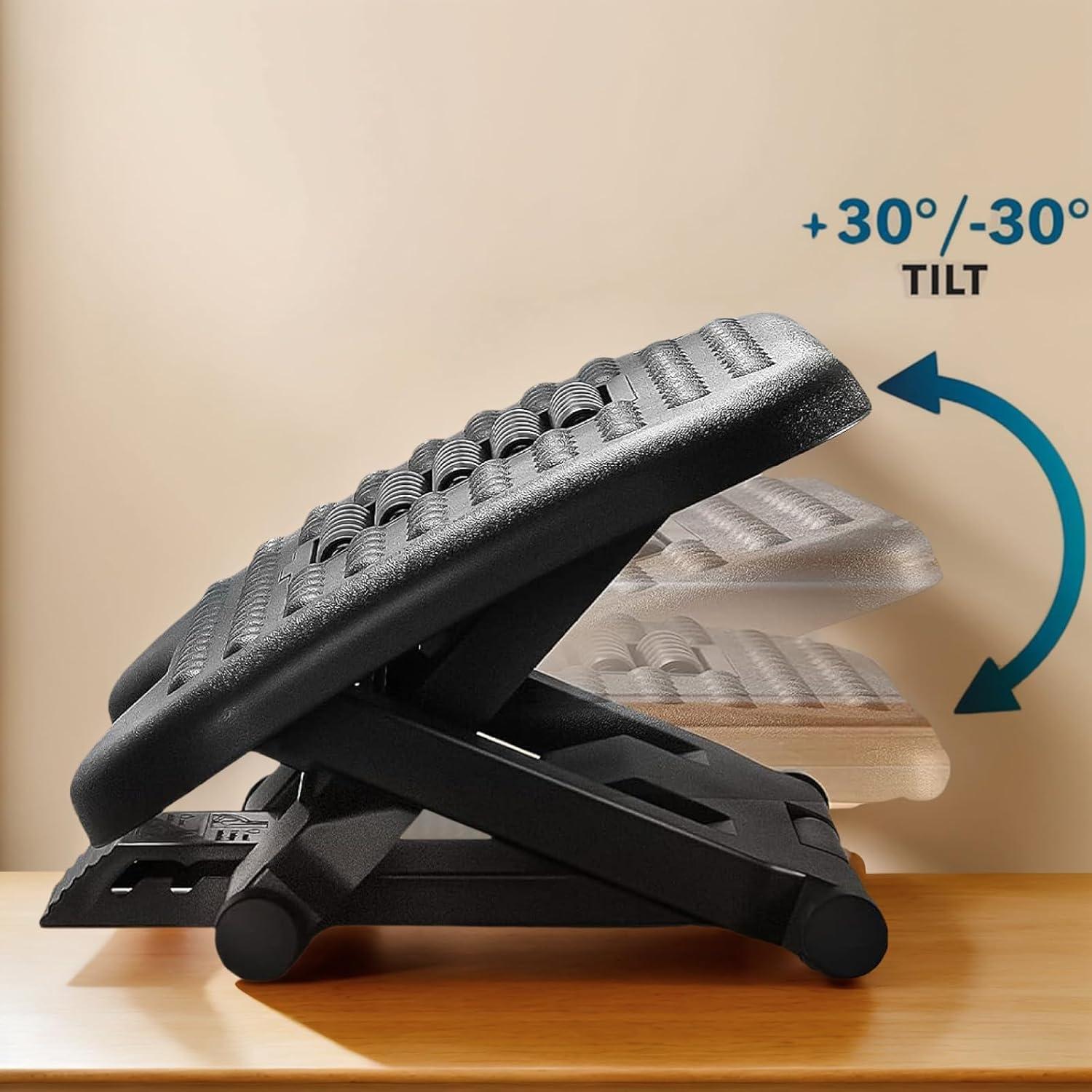 Reposapiés Ergonómico ZUCONKITCH Ajustable 3 Alturas y Masaje