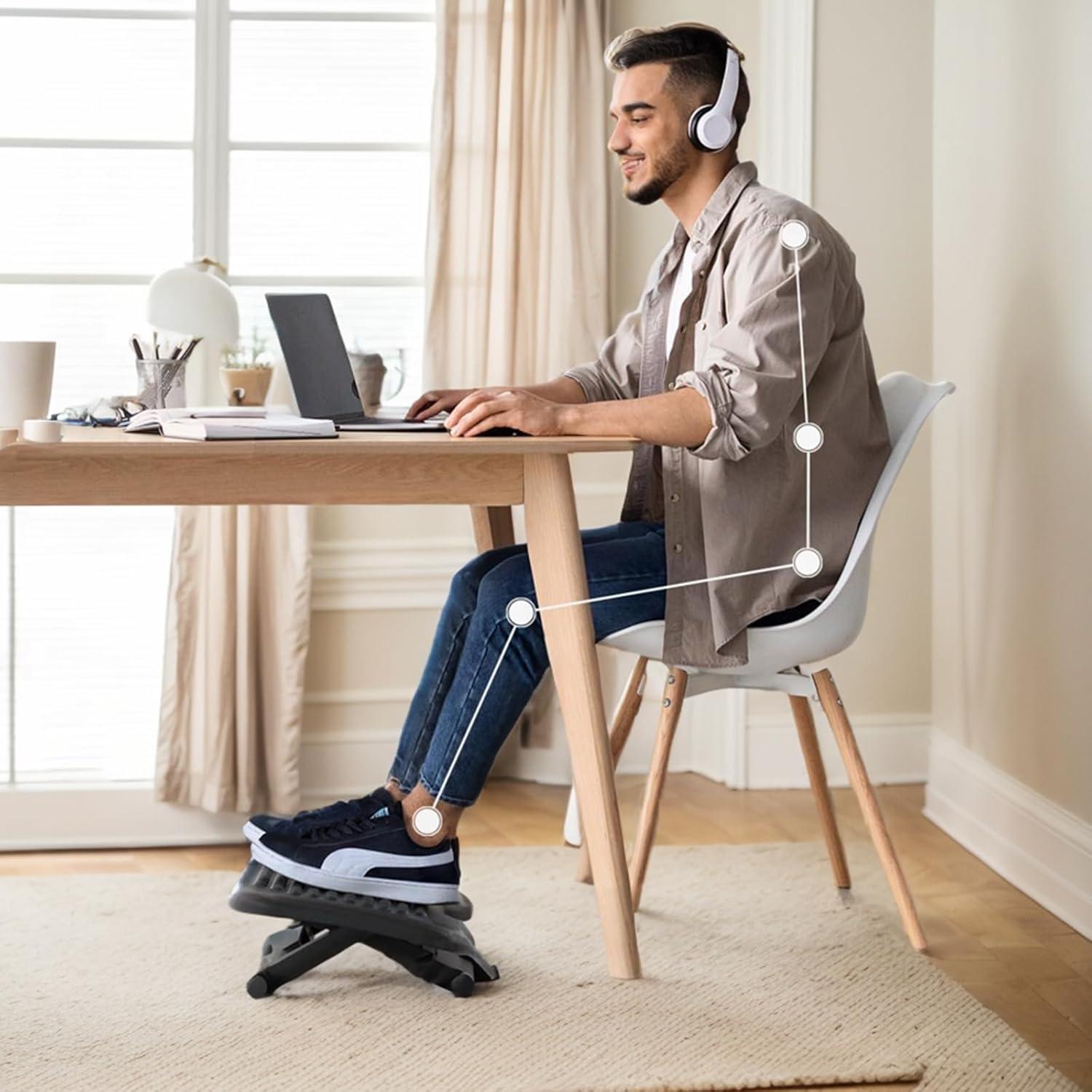 Reposapiés Ergonómico ZUCONKITCH Ajustable 3 Alturas y Masaje