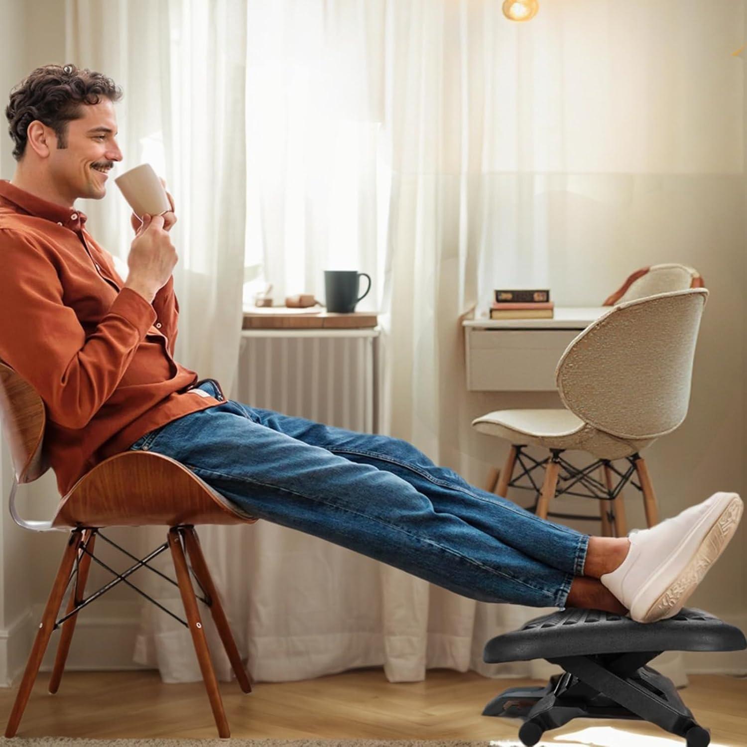 Reposapiés Ergonómico ZUCONKITCH Ajustable 3 Alturas y Masaje