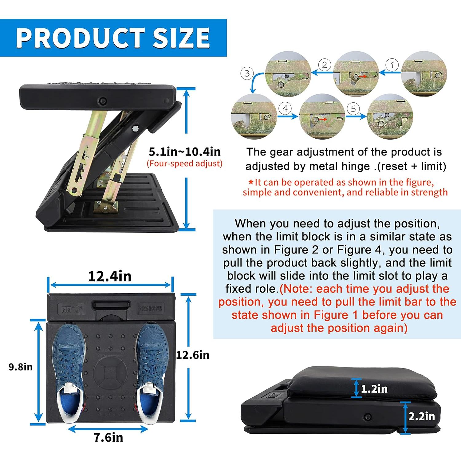 Reposapiés Ajustable OShuKang Plegable 32x32 cm Marrón