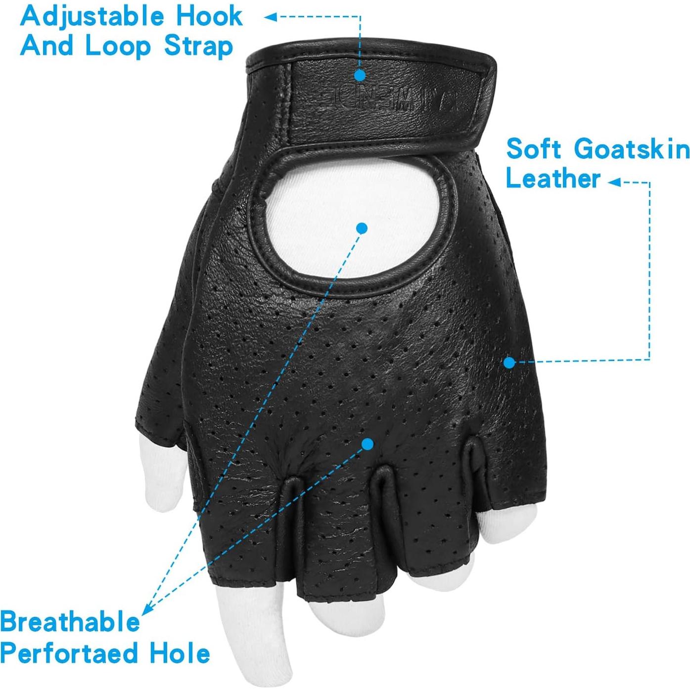 Guantes de Motocicleta KAIWENDE Negros Extra Grandes con Gel