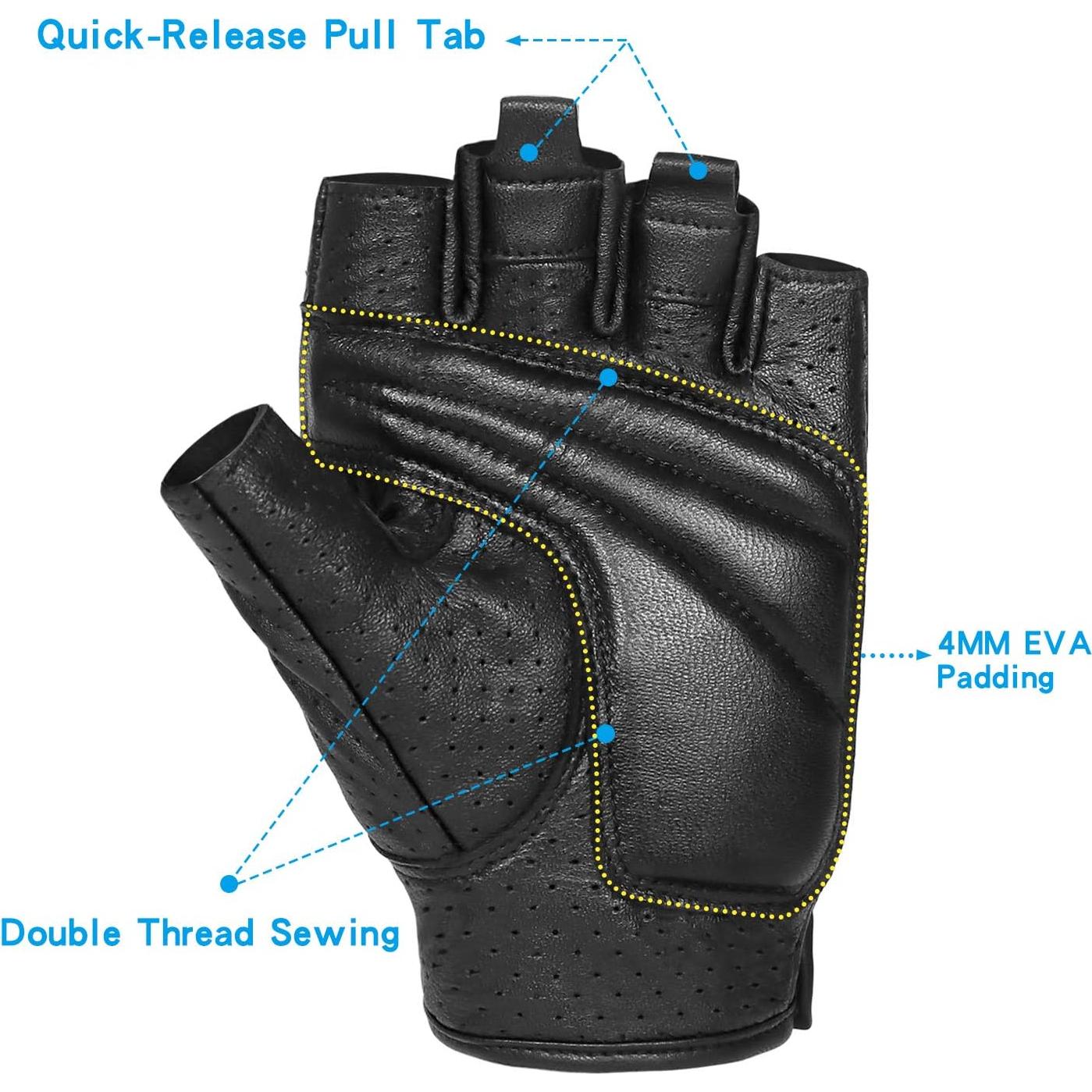 Guantes de Motocicleta KAIWENDE Negros Extra Grandes con Gel