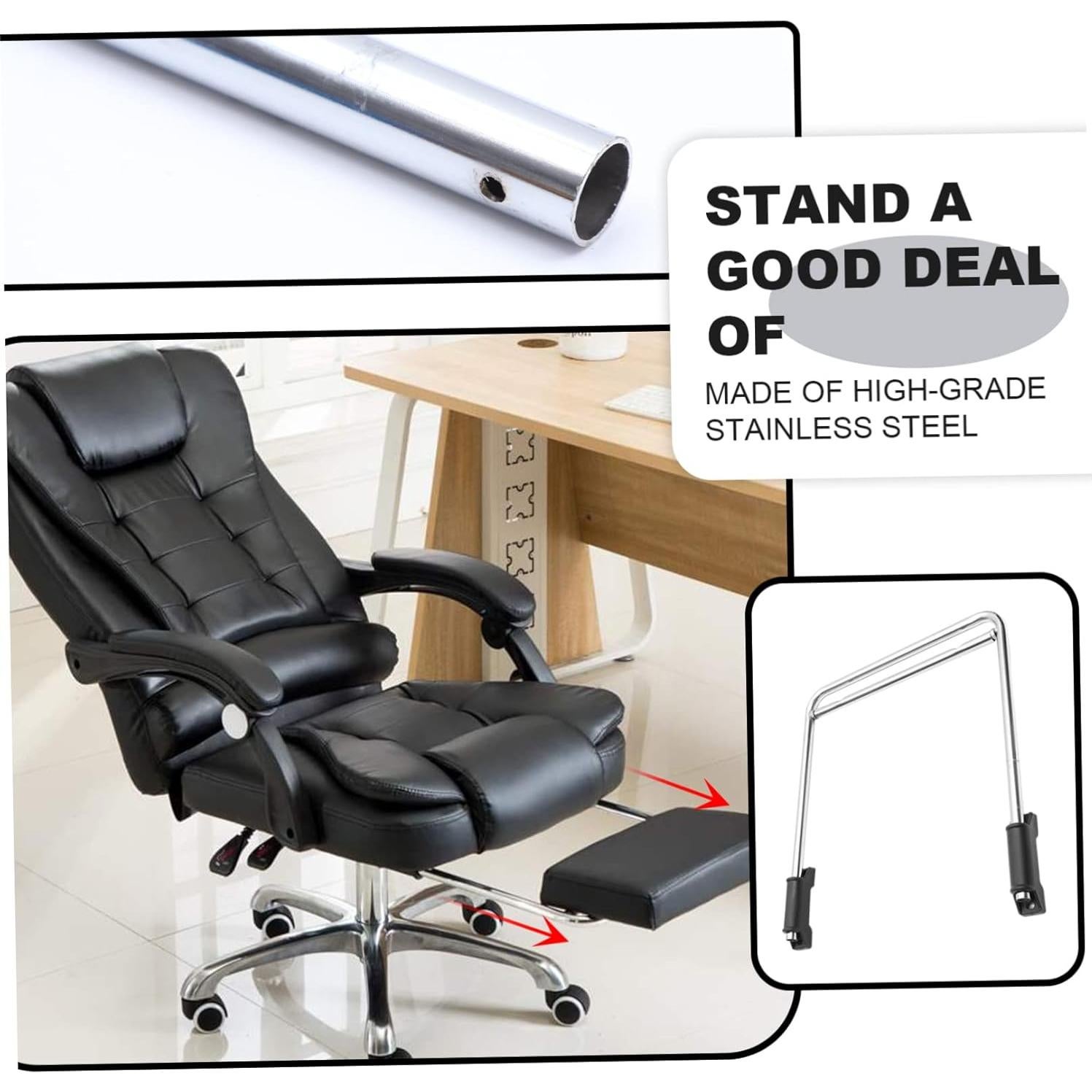 Reposapiés Ergonómico de Acero Inoxidable NUOBESTY 41x37cm