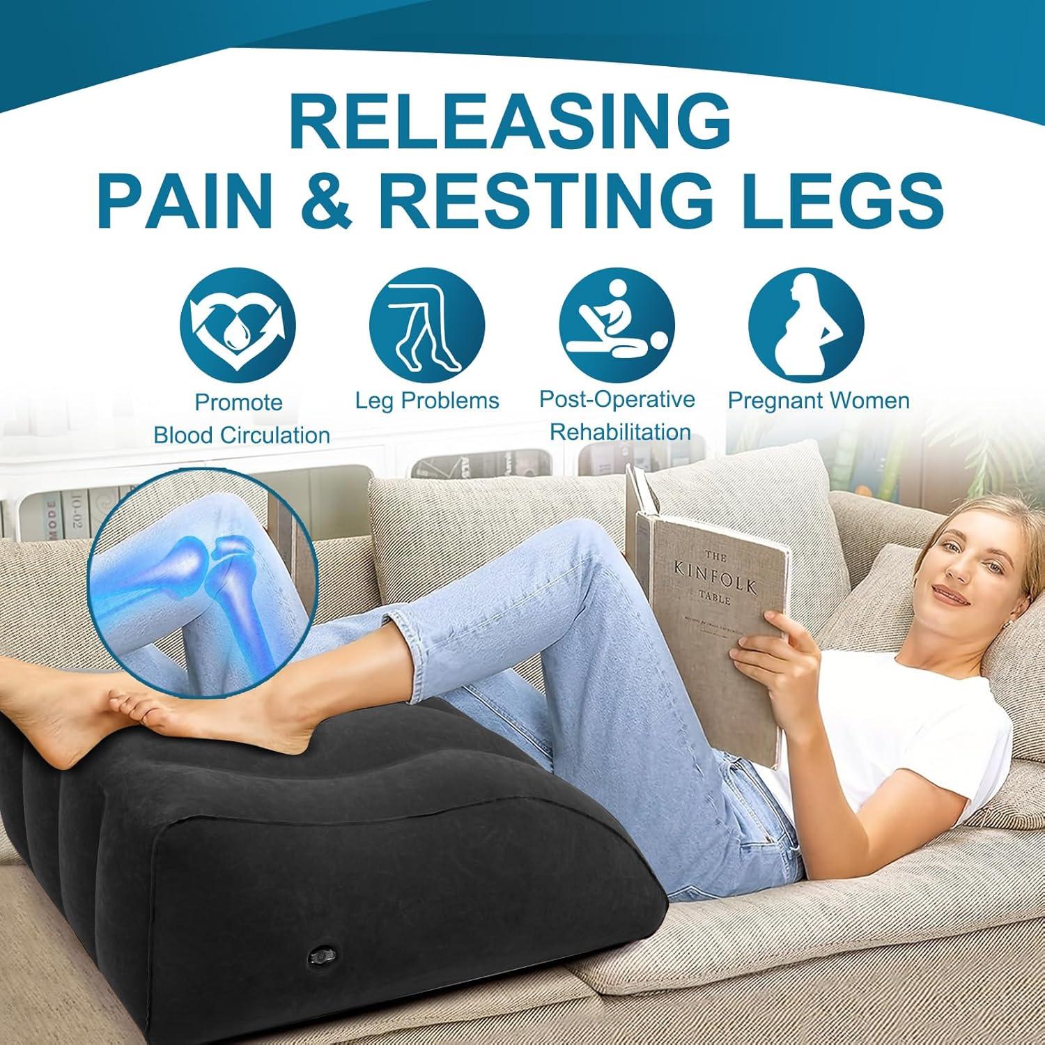 Cojín Inflable ZYODUOB en Cuña para Elevar Piernas - Negro