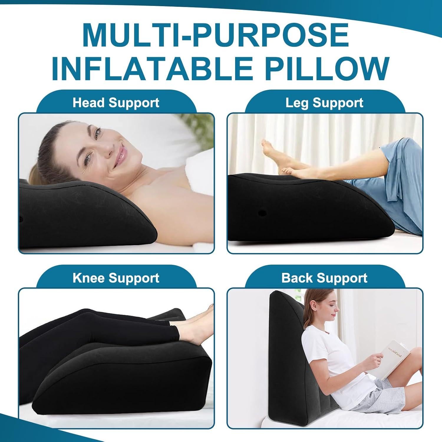 Cojín Inflable ZYODUOB en Cuña para Elevar Piernas - Negro