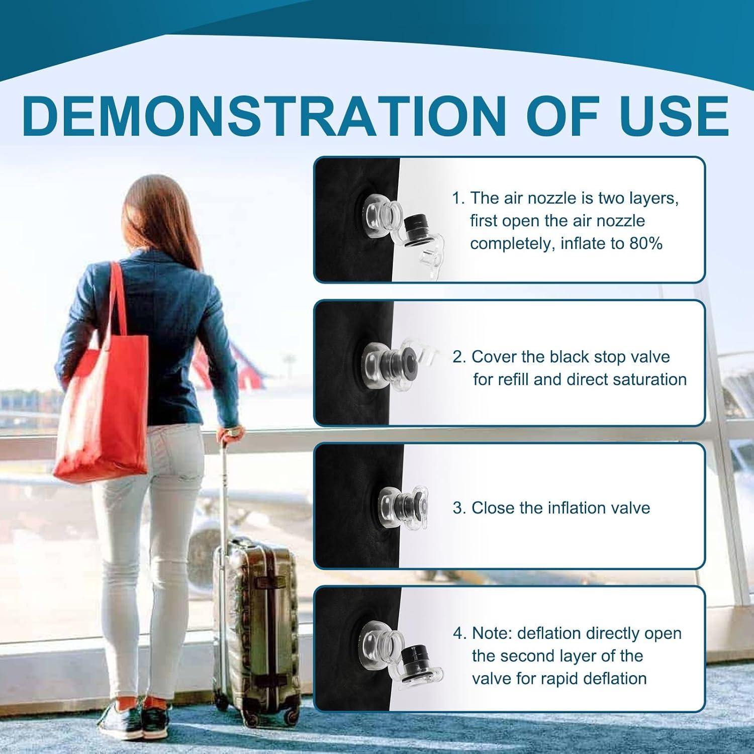 Cojín Inflable ZYODUOB en Cuña para Elevar Piernas - Negro