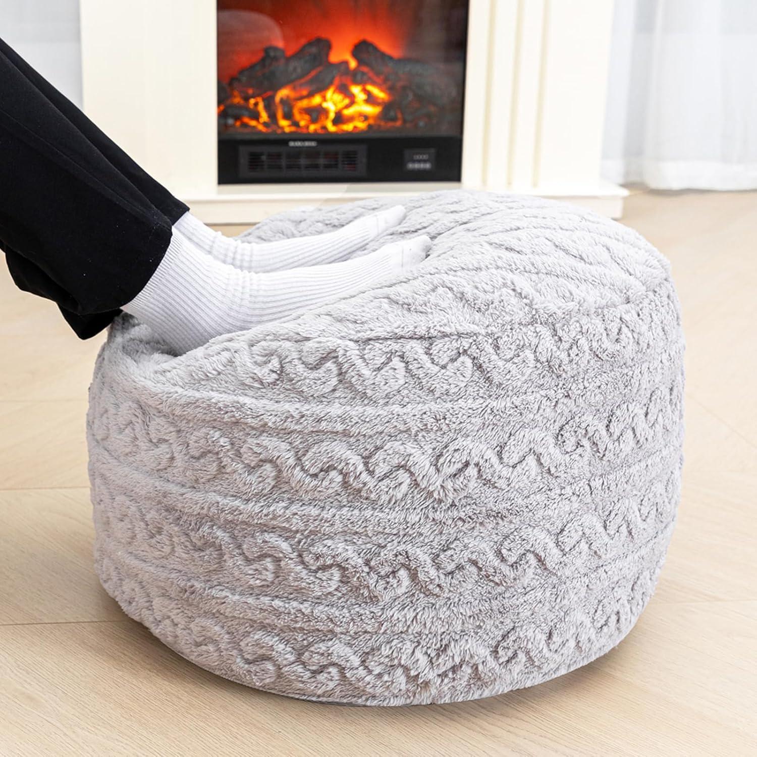 Pouf Redondo Asuprui Puff Ottoman 51x31 cm Gris Claro