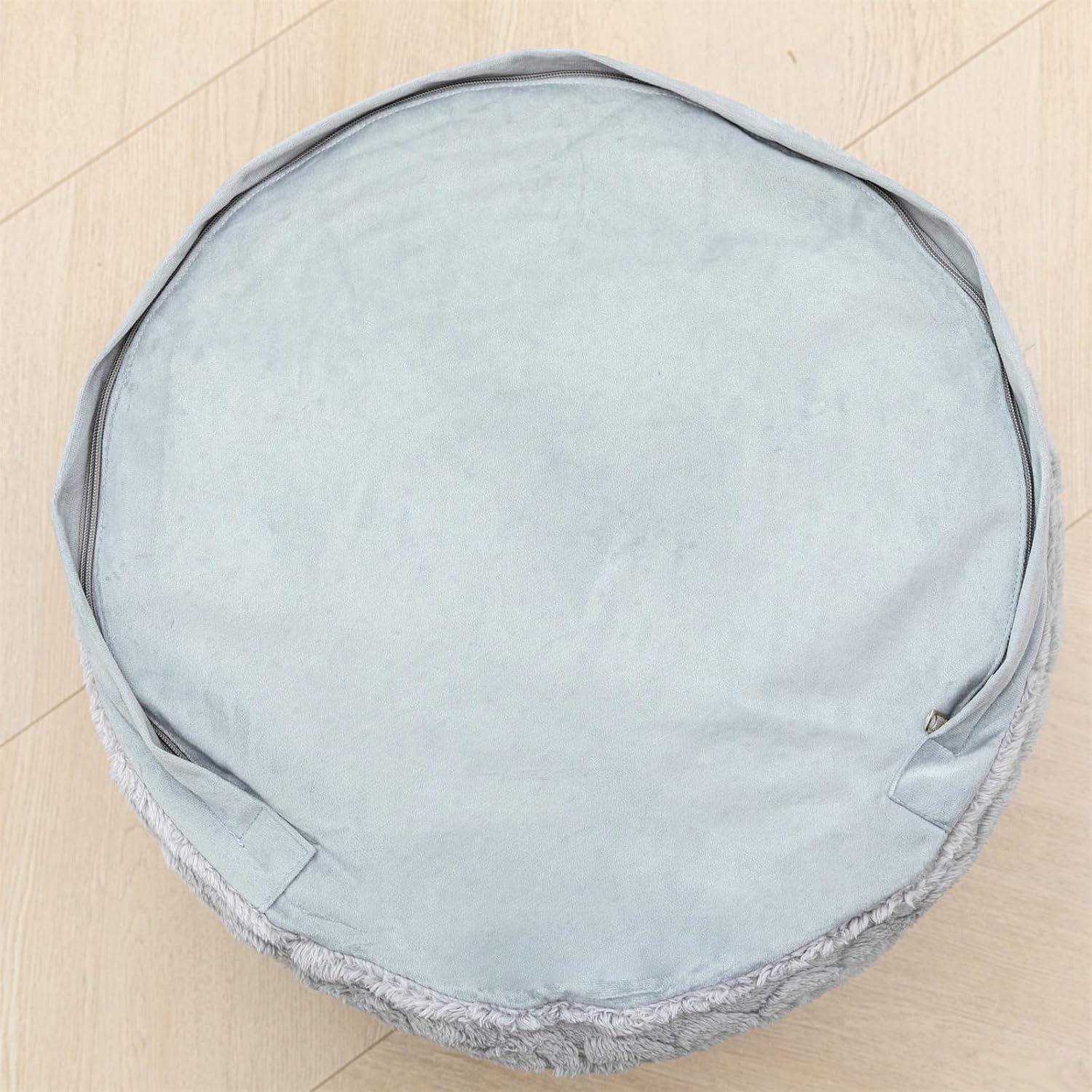 Pouf Redondo Asuprui Puff Ottoman 51x31 cm Gris Claro