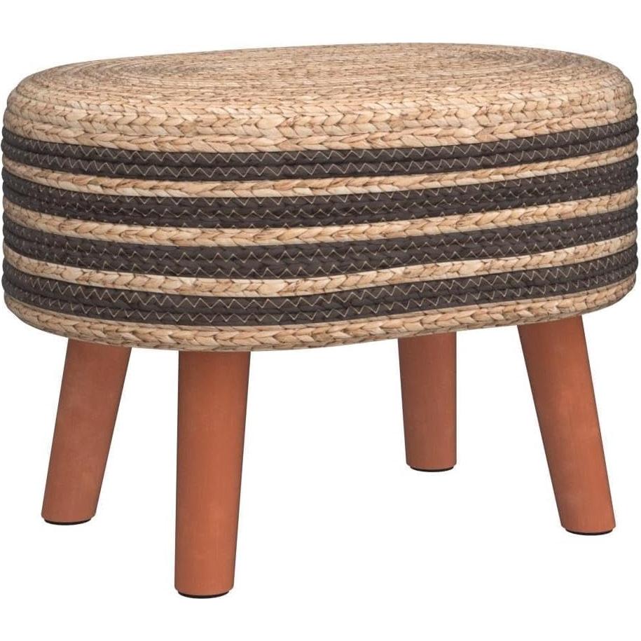 Otoman Redondo Cpintltr de Yute Natural 33cm - Reposapiés Acolchado