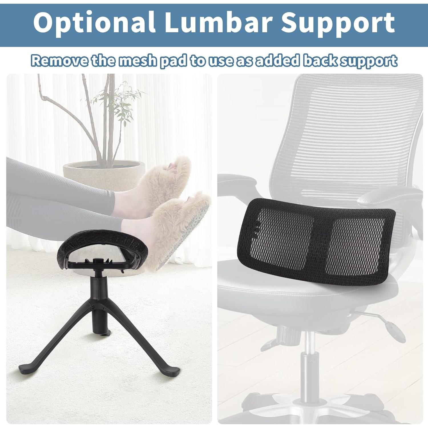 Reposapiés Ergonómico Ajustable NEPIKE 39-50 cm Malla Transpirable