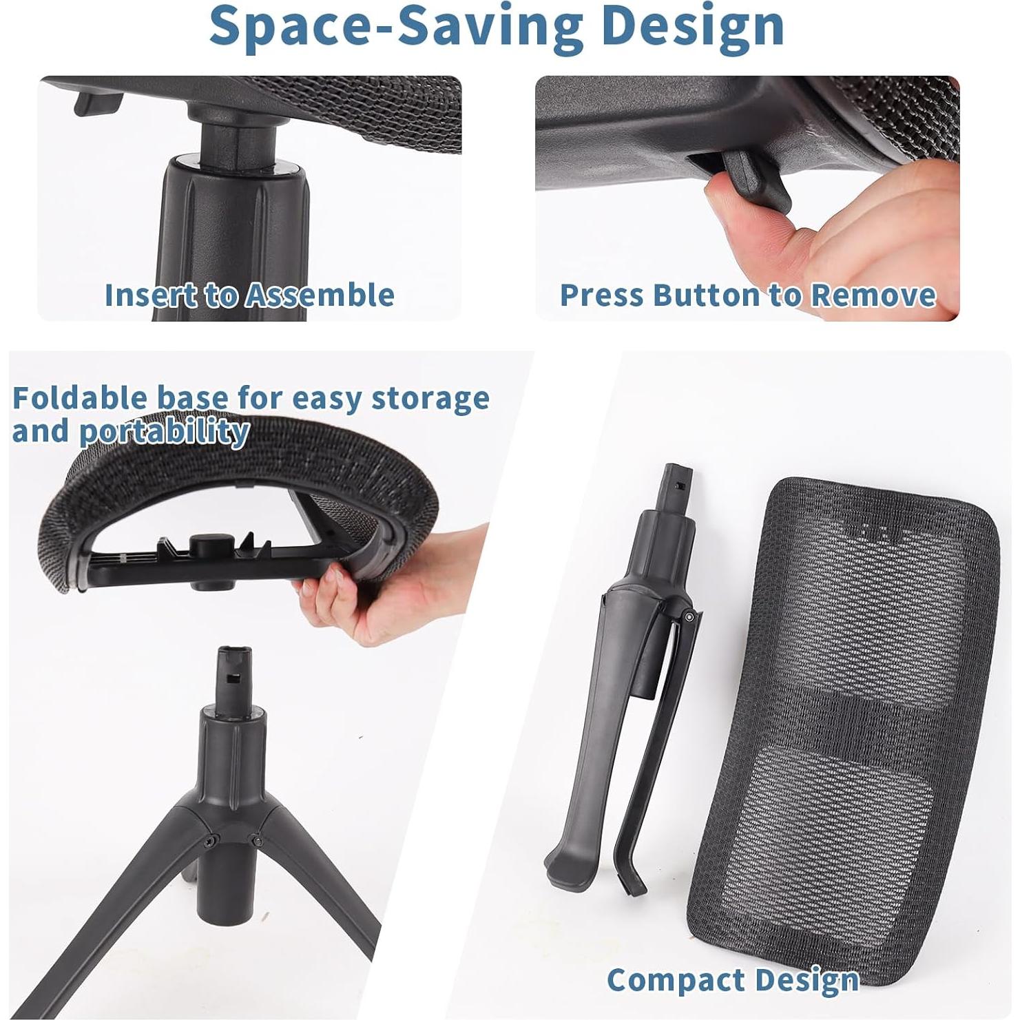 Reposapiés Ergonómico Ajustable NEPIKE 39-50 cm Malla Transpirable