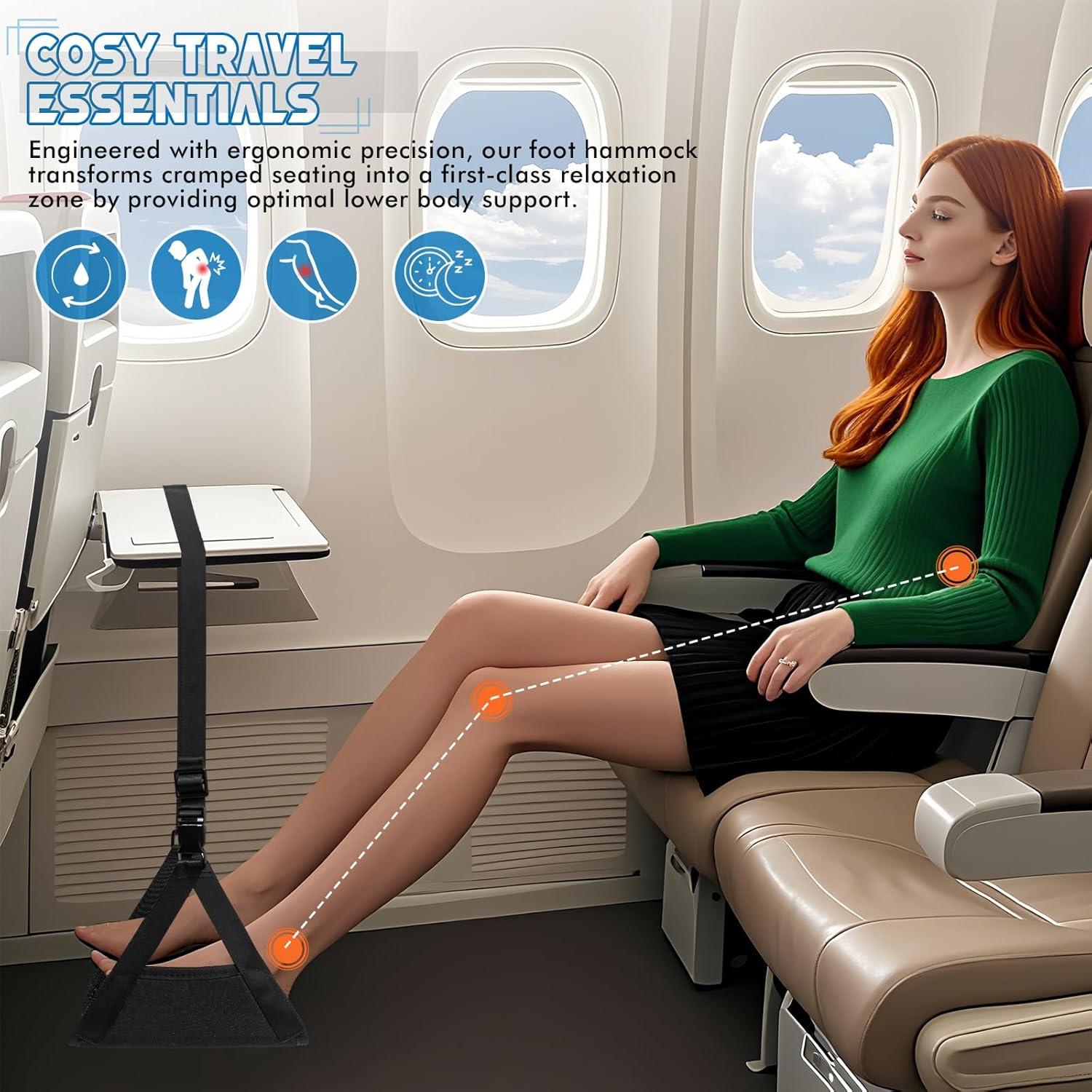 Hamaca para pies de avión Quinnsus ajustable 43-71 cm