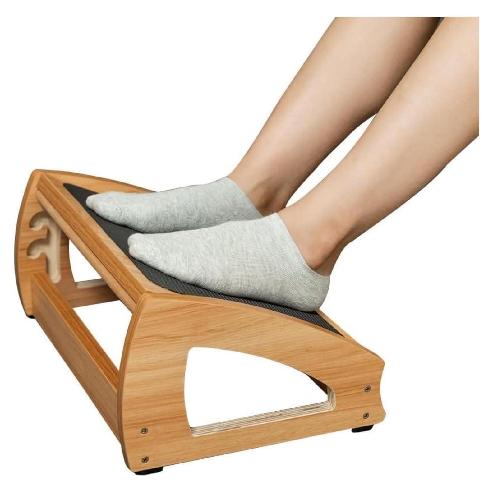 Reposapiés Ergonómico StrongTek para Oficina Natural 3 Alturas