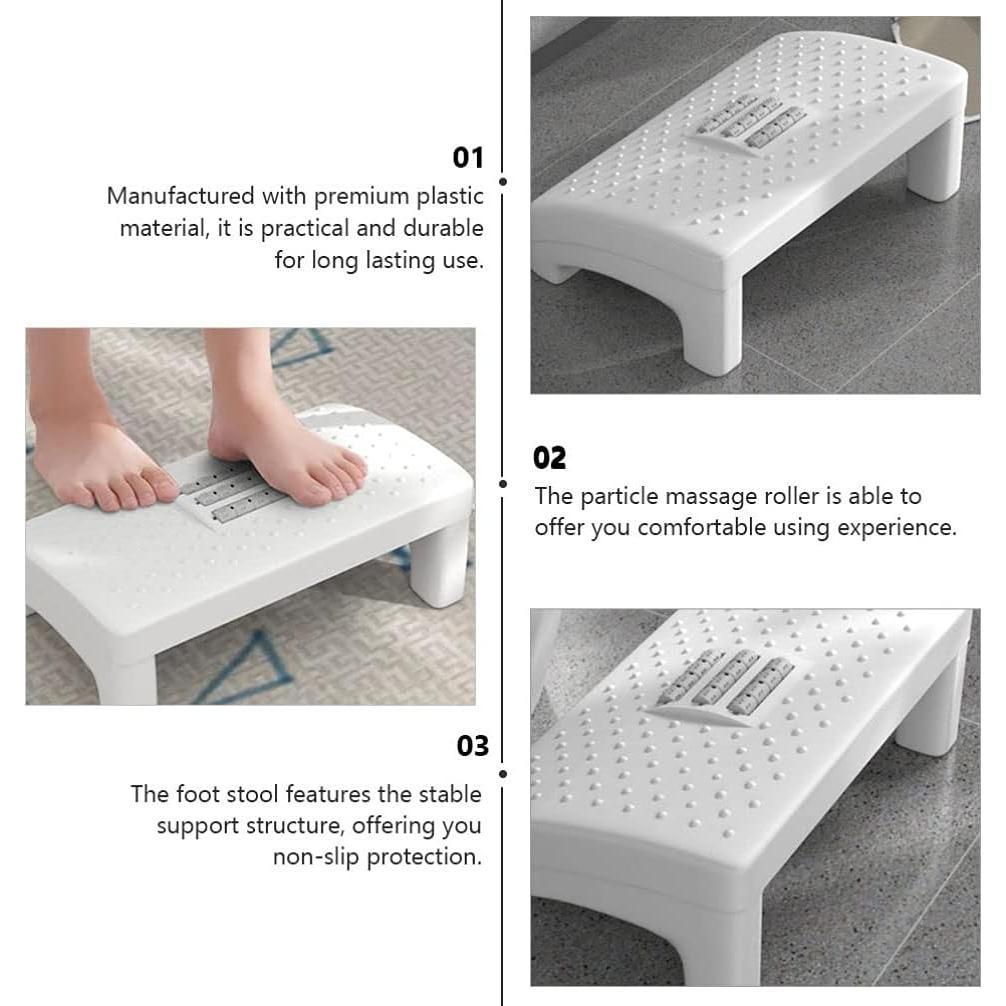 Taburete Ergonómico de Plástico Blanco MILISTEN con Rodillos de Masaje