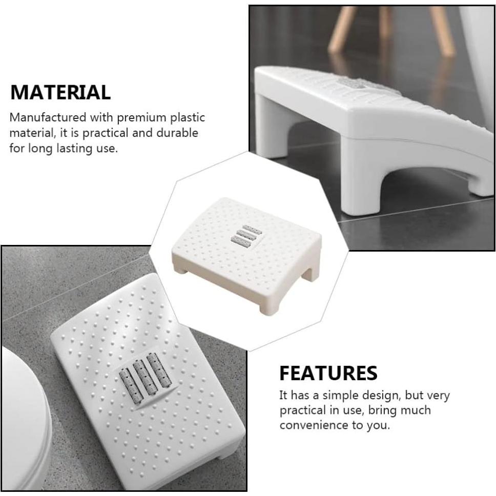 Taburete Ergonómico de Plástico Blanco MILISTEN con Rodillos de Masaje