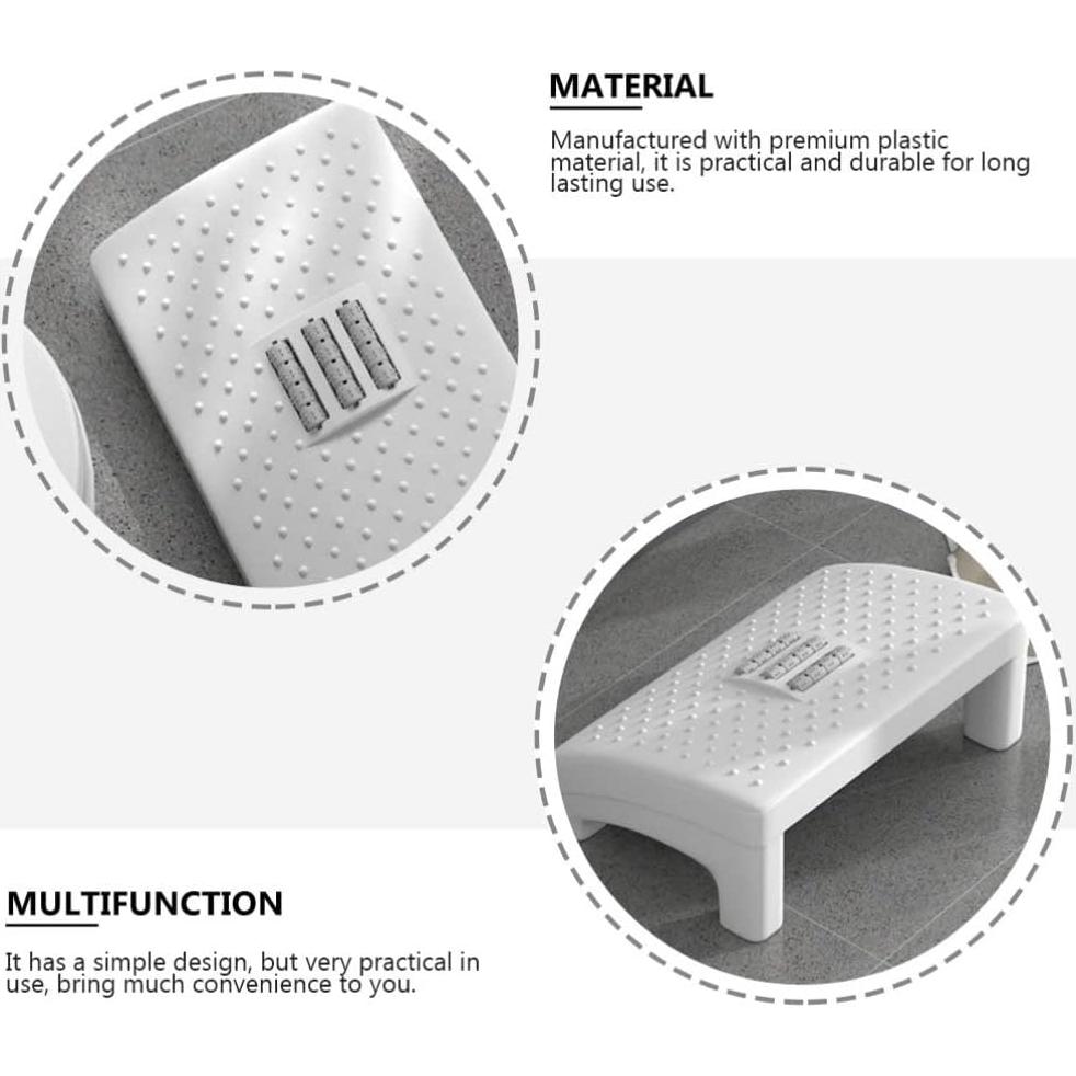 Taburete Ergonómico de Plástico Blanco MILISTEN con Rodillos de Masaje