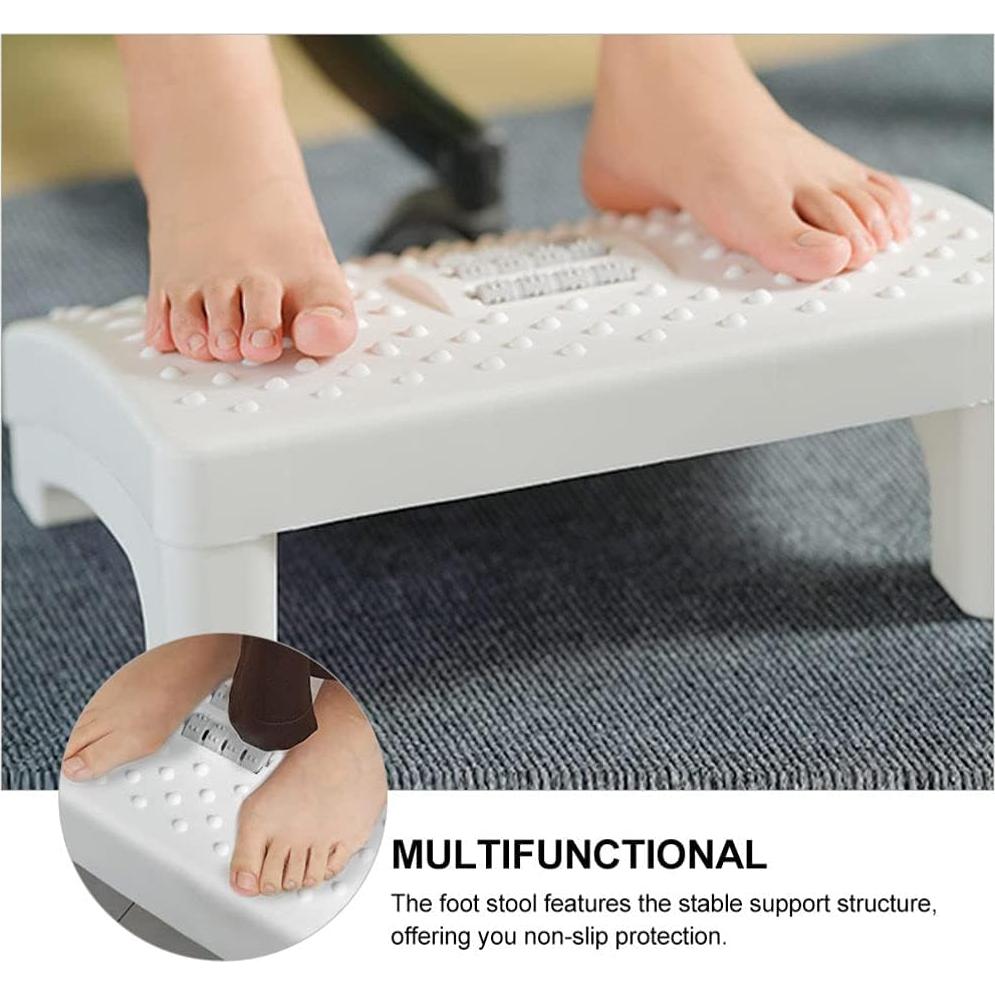 Taburete Ergonómico de Plástico Blanco MILISTEN con Rodillos de Masaje