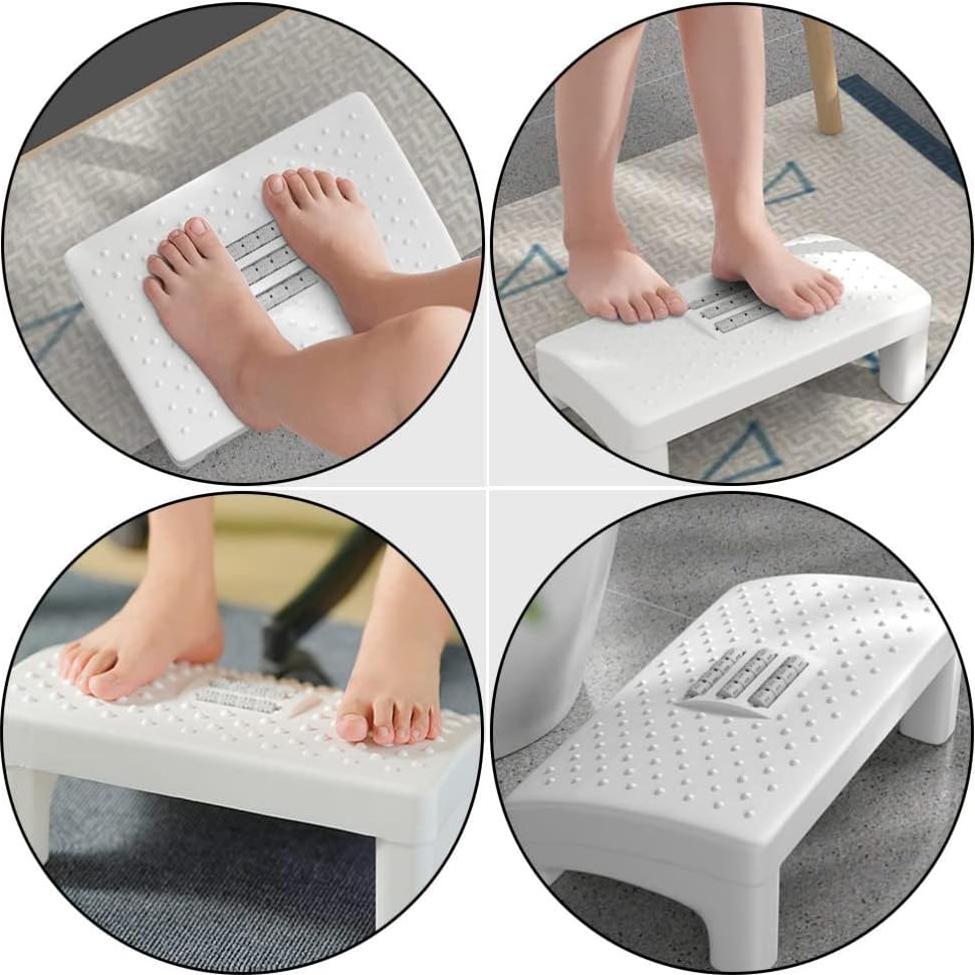 Taburete Ergonómico de Plástico Blanco MILISTEN con Rodillos de Masaje