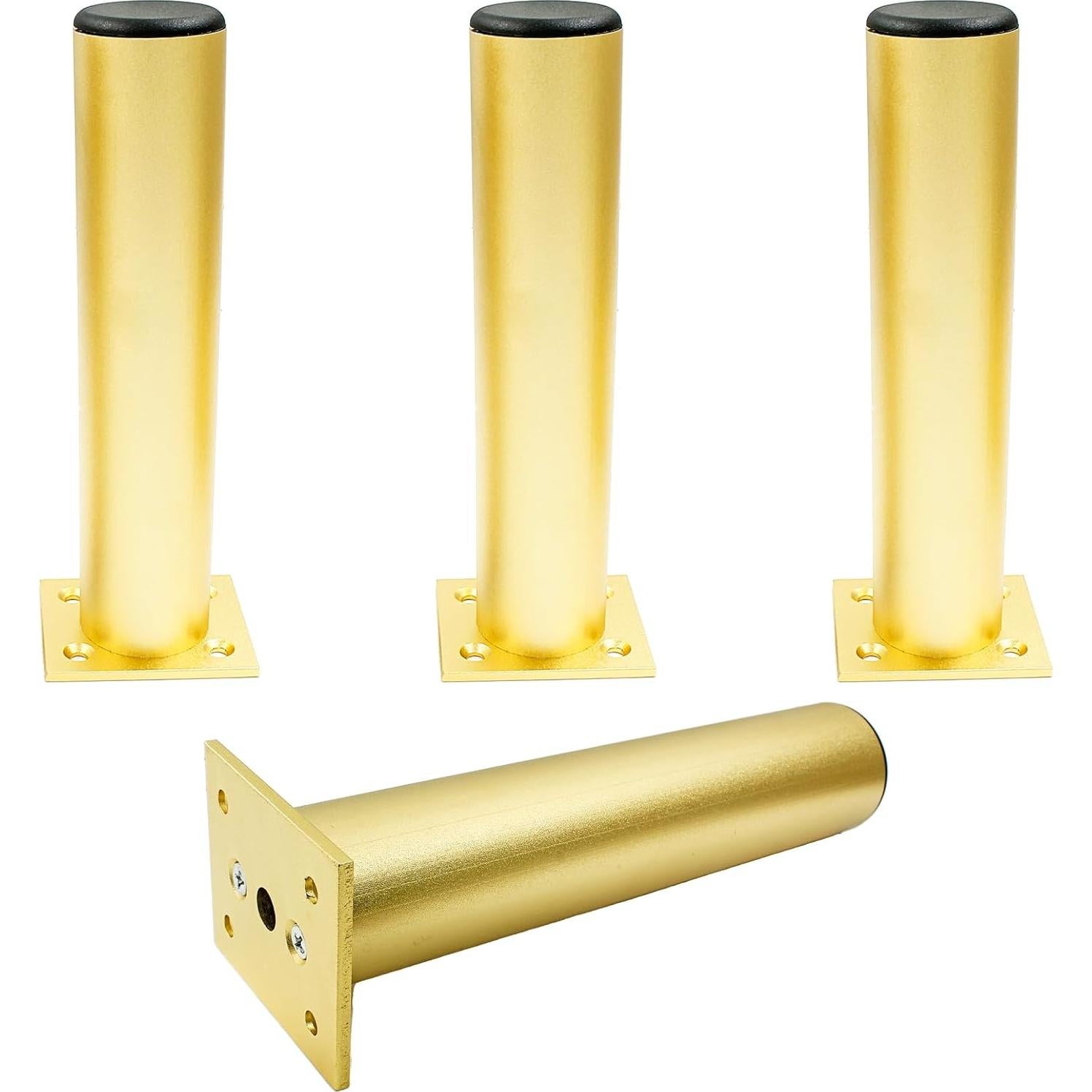 Juego de 4 patas ajustables Kyuionty 30 cm doradas para muebles