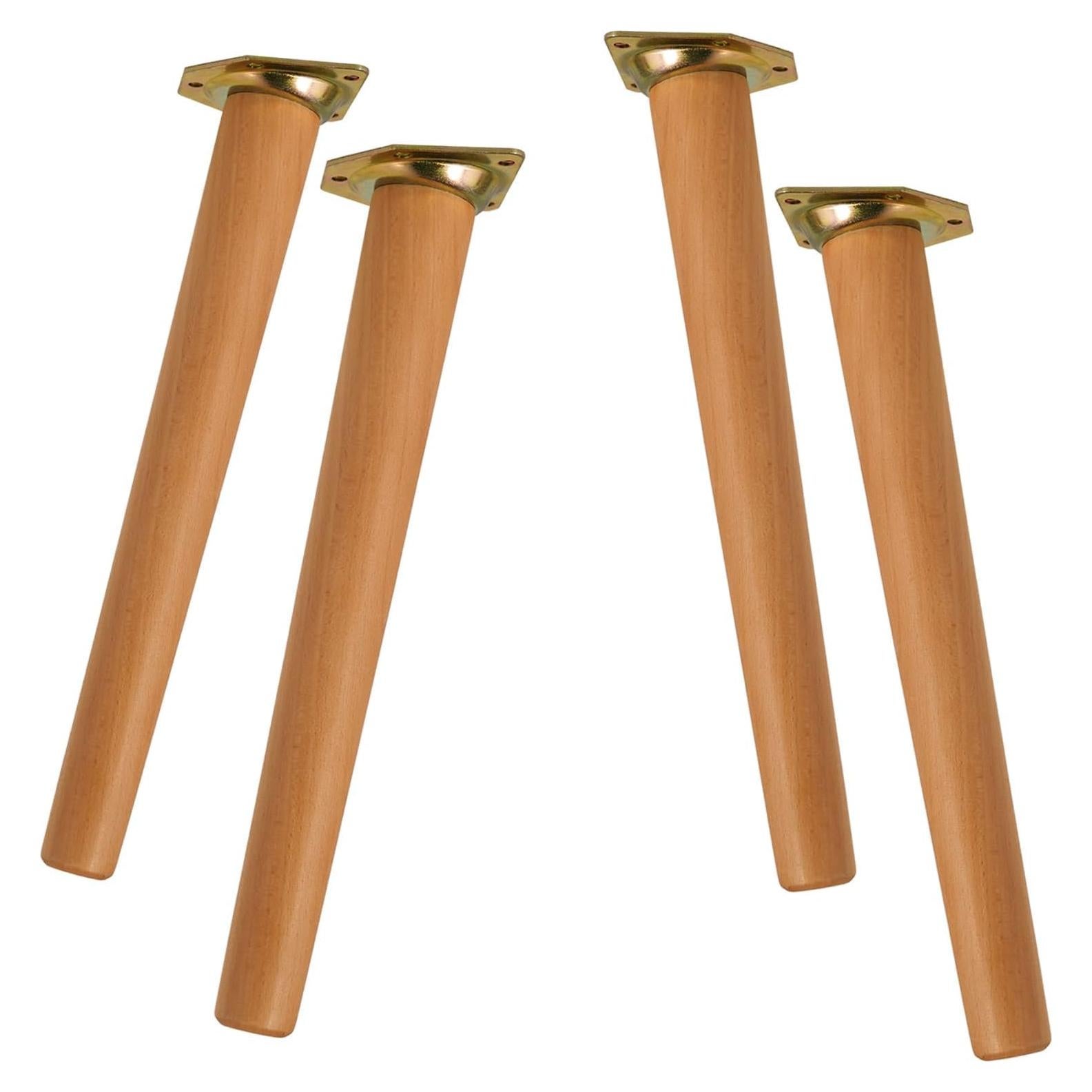 Piernas de Muebles Redondas LIANGYUN 30.48 cm Madera Haya Natural