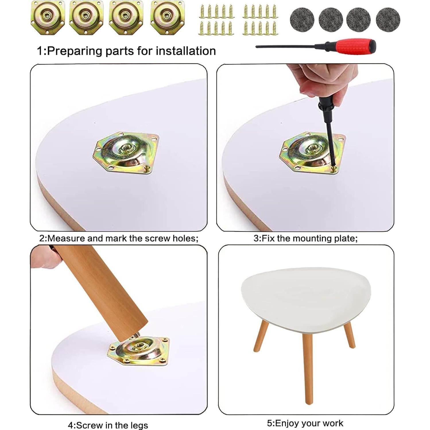 Piernas de Muebles Redondas LIANGYUN 30.48 cm Madera Haya Natural