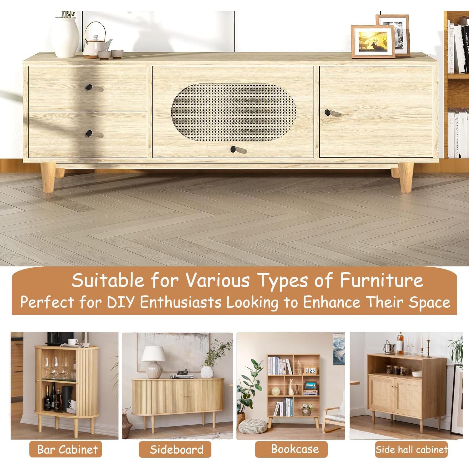 Juego de 4 patas de muebles Yaliuliu redondas 10.16 cm madera