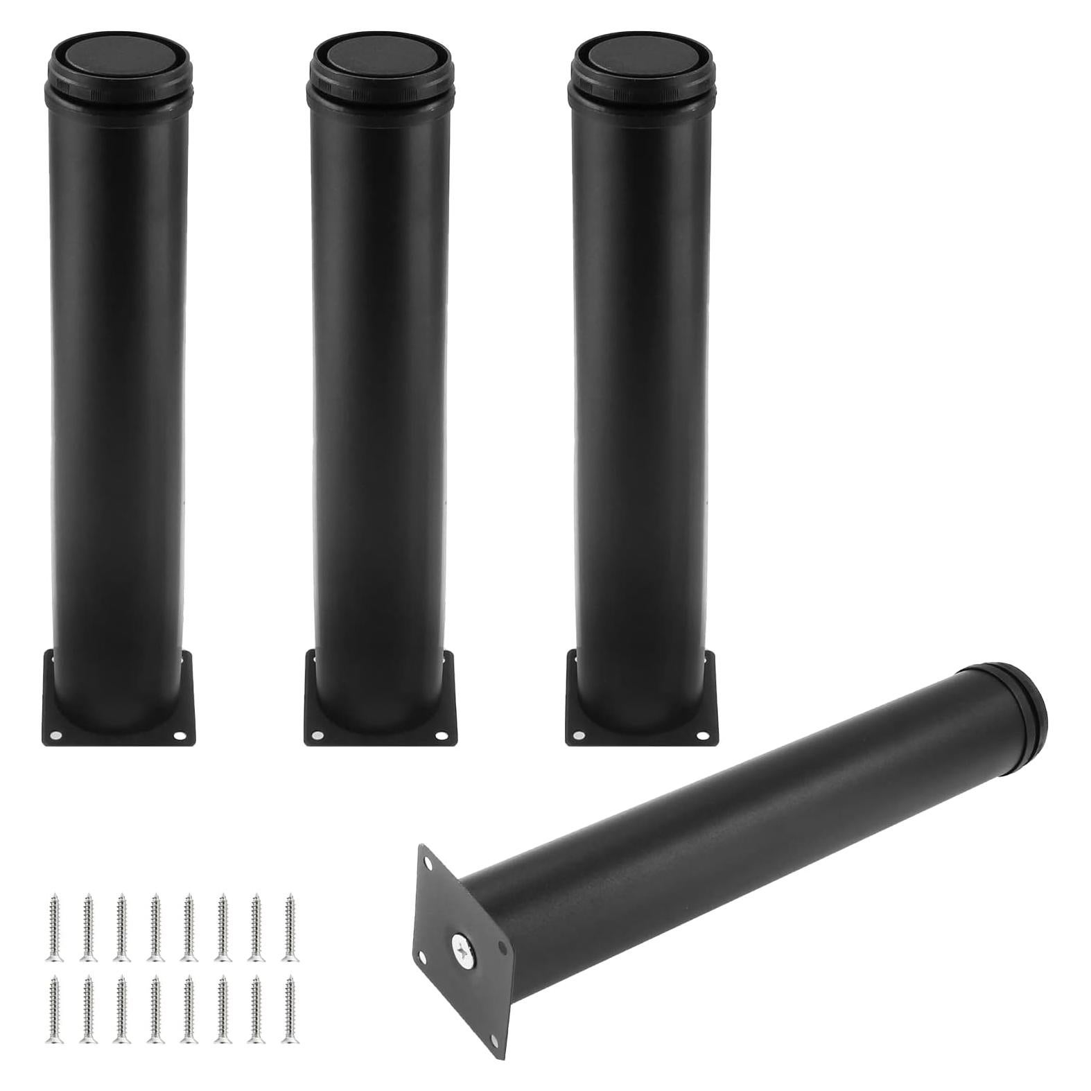 Juego de 4 patas ajustables Kyuionty 30.48 cm acero negro