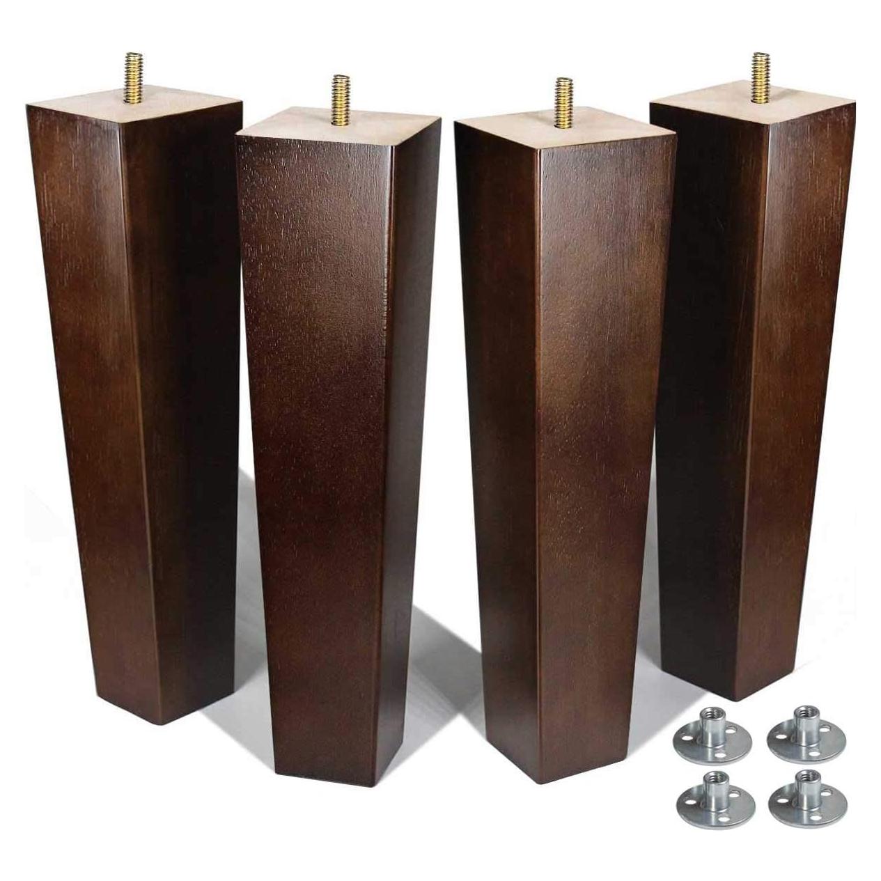 Patas de Muebles AORYVIC 30.48 cm Madera Marrón Paquete de 4