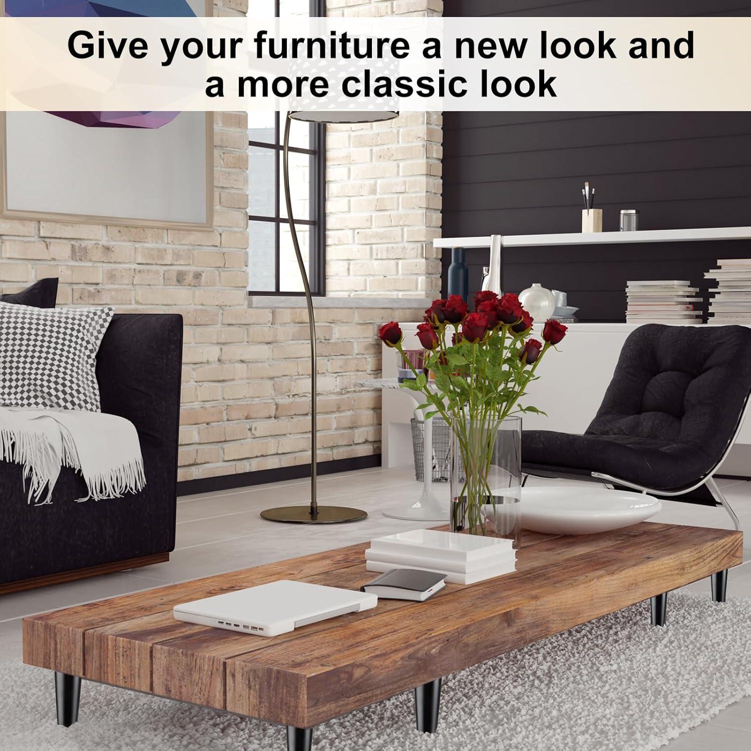 Patas de Muebles Maitys 10 cm Negras - 16 Pcs de Madera