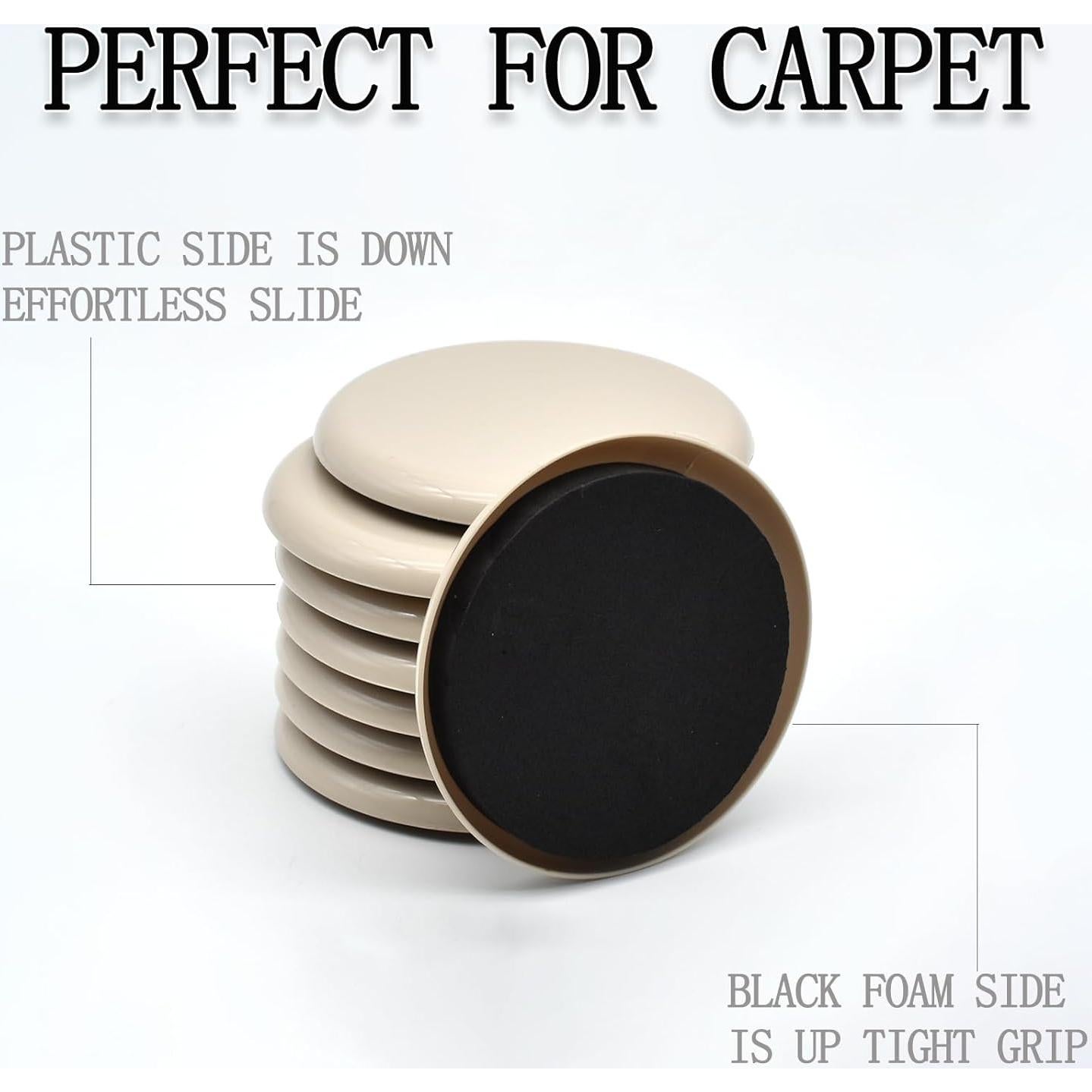 Deslizadores de Muebles Redondos CADONO 8 Pcs 8.89 cm Beige