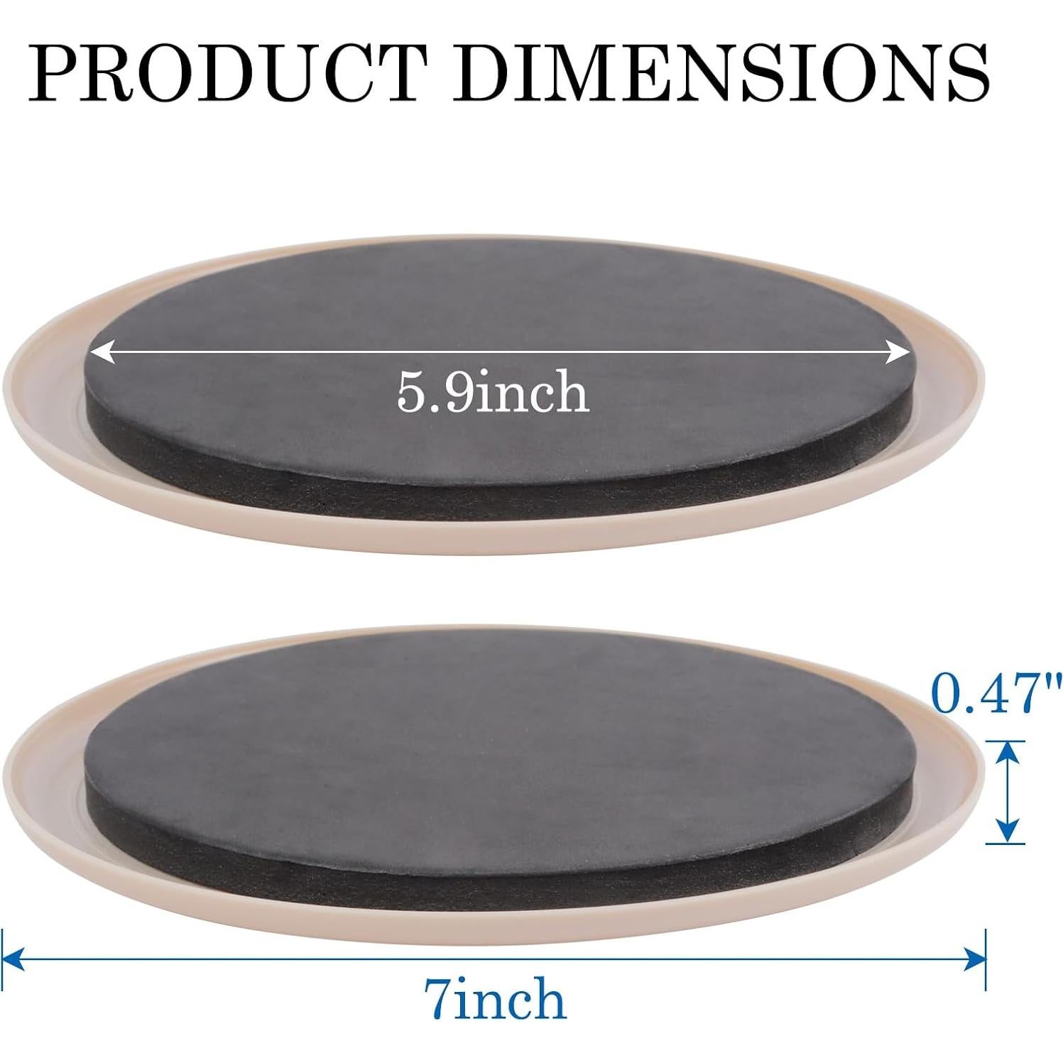 Deslizadores de Muebles Kayzn 7" Redondos para Alfombra - 8 Pcs