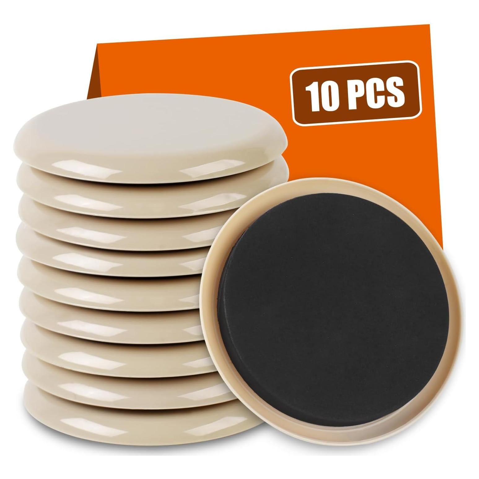 Deslizadores de Muebles Ninsula 10 Piezas 8.89 cm Reutilizables