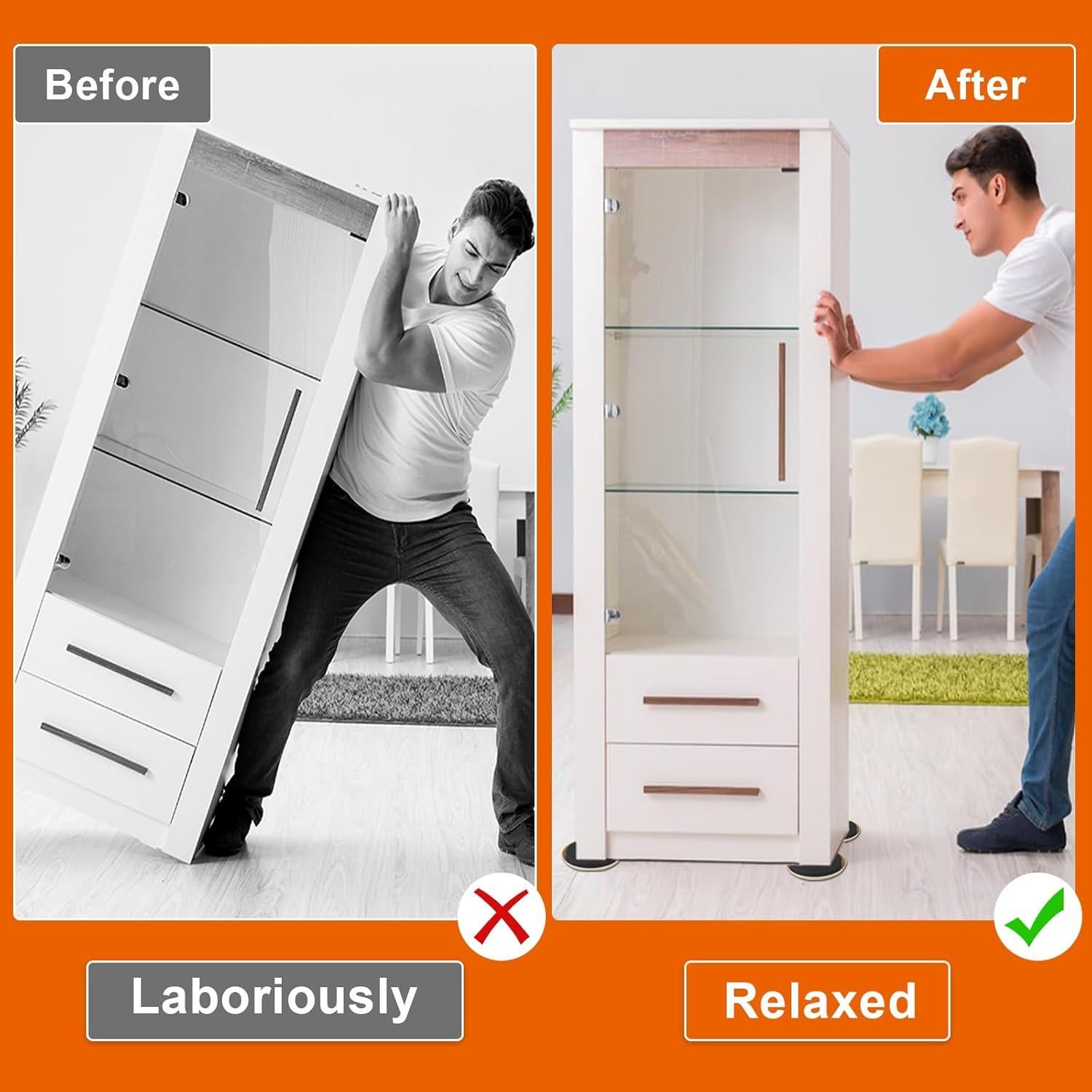 Deslizadores de Muebles Ninsula 10 Piezas 8.89 cm Reutilizables