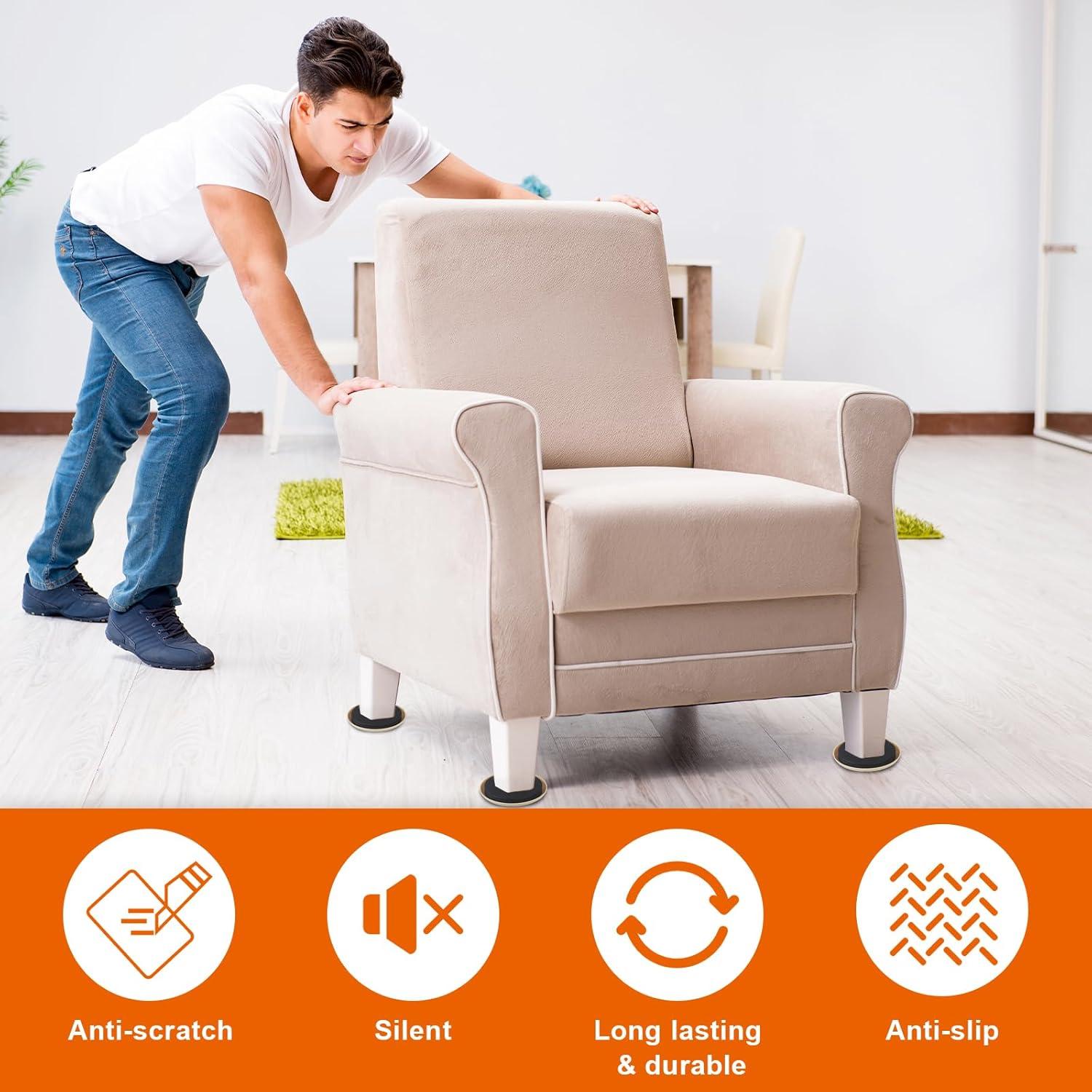 Deslizadores de Muebles Ninsula 10 Piezas 8.89 cm Reutilizables