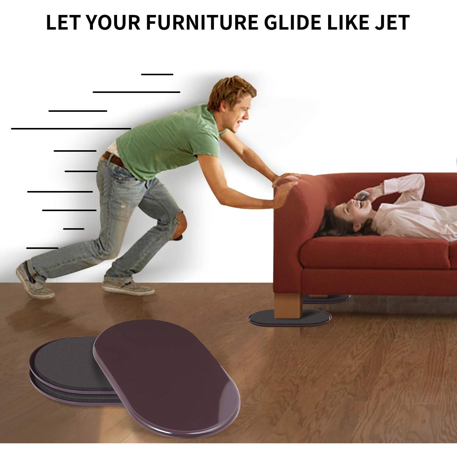 Deslizadores de Muebles Ezprotekt 8 Piezas 24.1x14.6cm Reutilizables