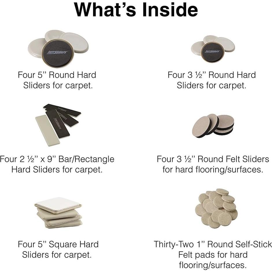 Deslizadores Reutilizables Waxman 52 Piezas para Muebles