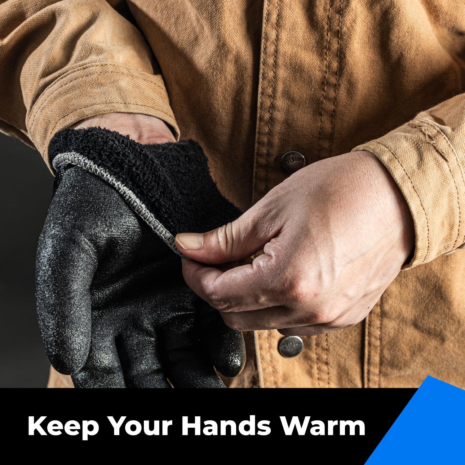 Guantes Impermeables Toolant para Trabajo Invierno Negro Grande