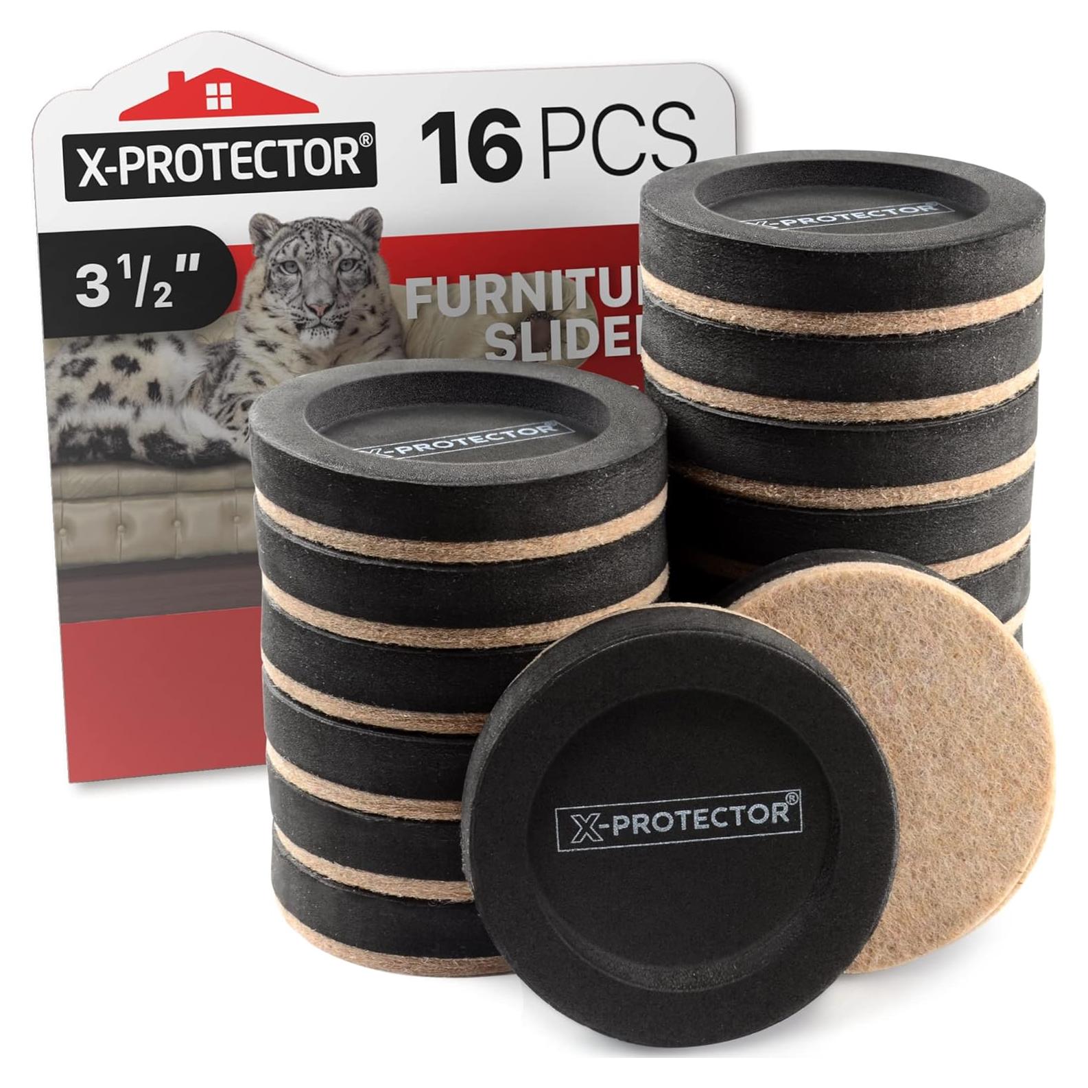 Deslizadores de Muebles X-PROTECTOR 16 PCS 8.89 cm Fieltro
