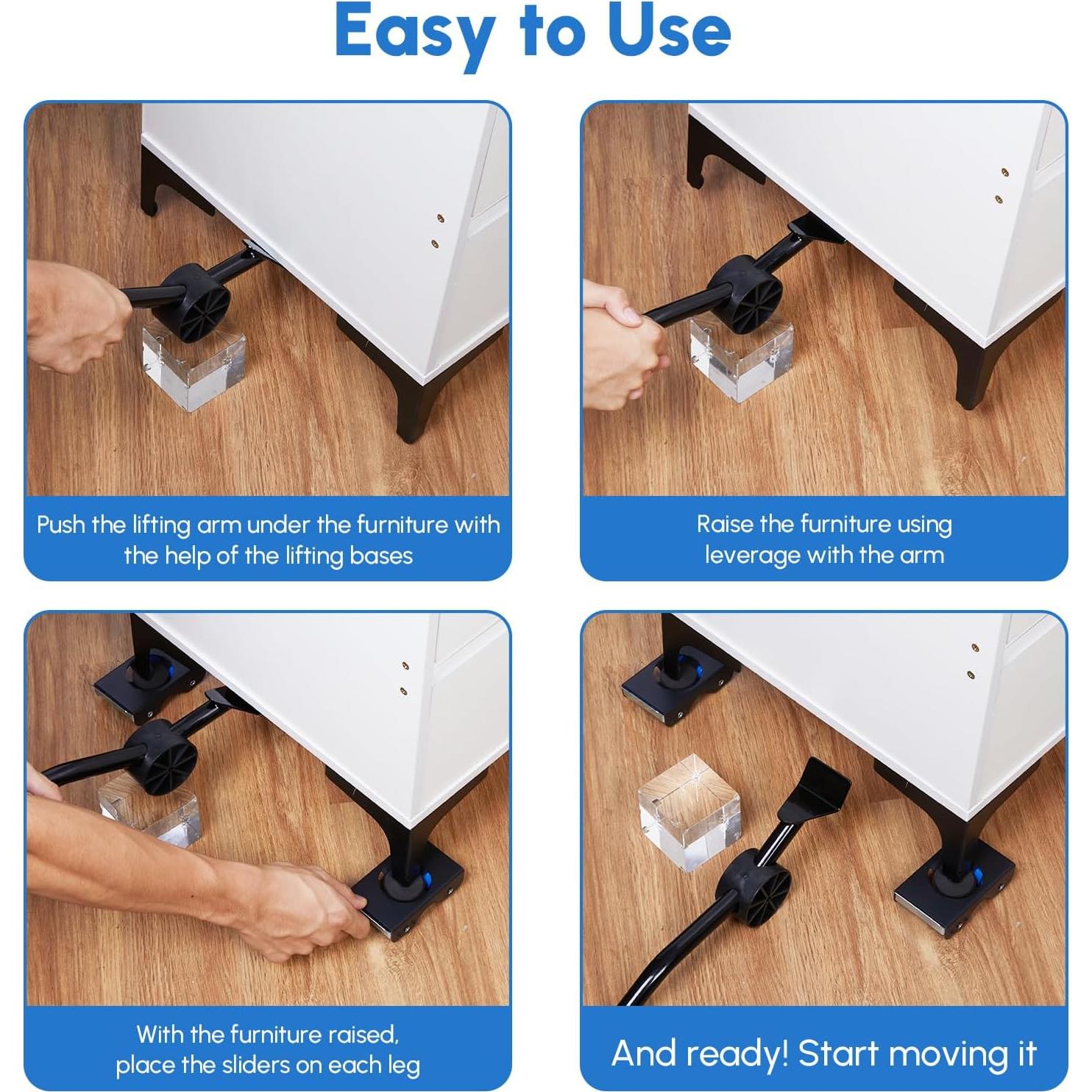 Deslizadores de Muebles DoReFaSol - 4 Carros con Ruedas 317.5kg