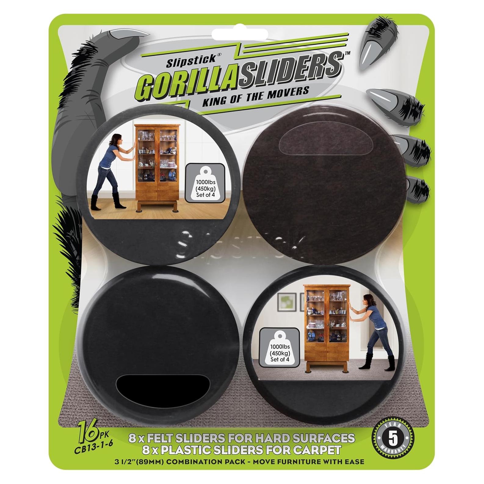 Deslizadores de Muebles Slipstick GorillaSliders 16 Piezas 89mm