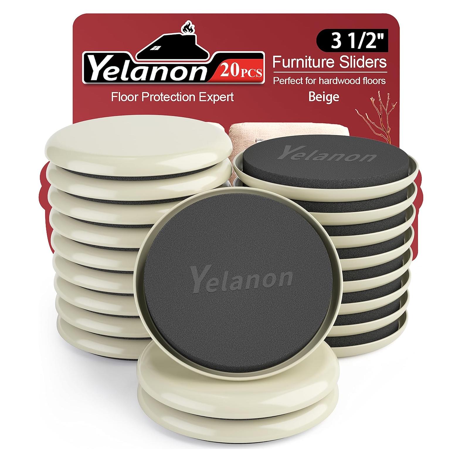 Deslizadores de Muebles Yelanon 20pcs 8.9cm para Alfombra