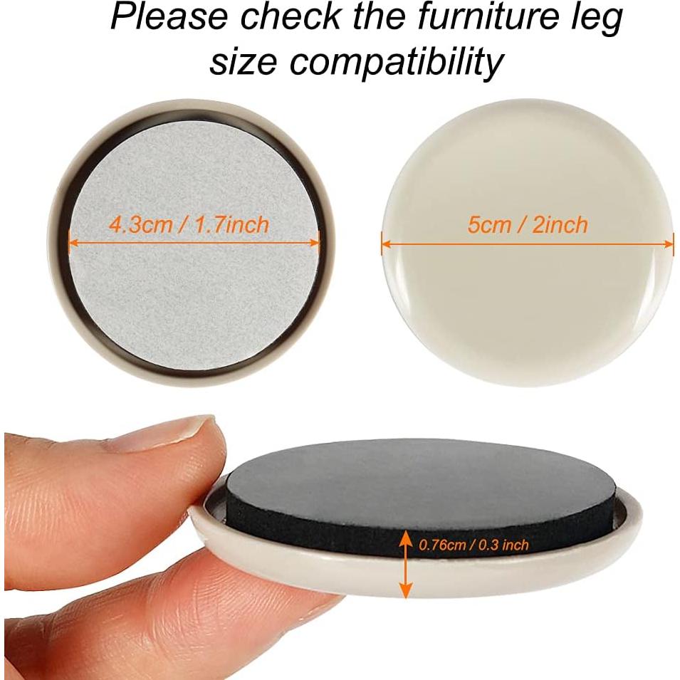 Deslizadores de Muebles Shintop 12 Piezas 5cm Beige Autoadhesivos