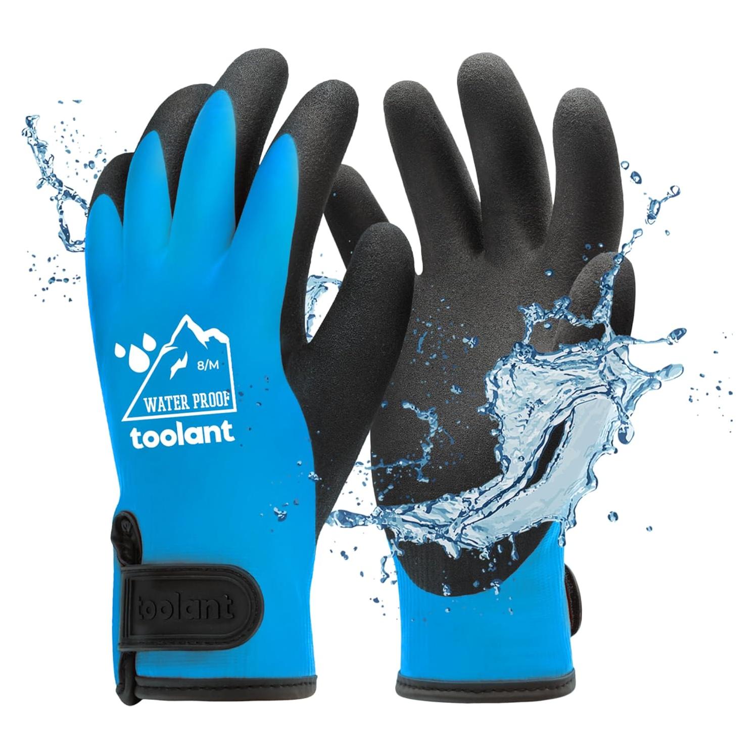 Guantes Impermeables Toolant Táctiles Invierno Azul Mediano