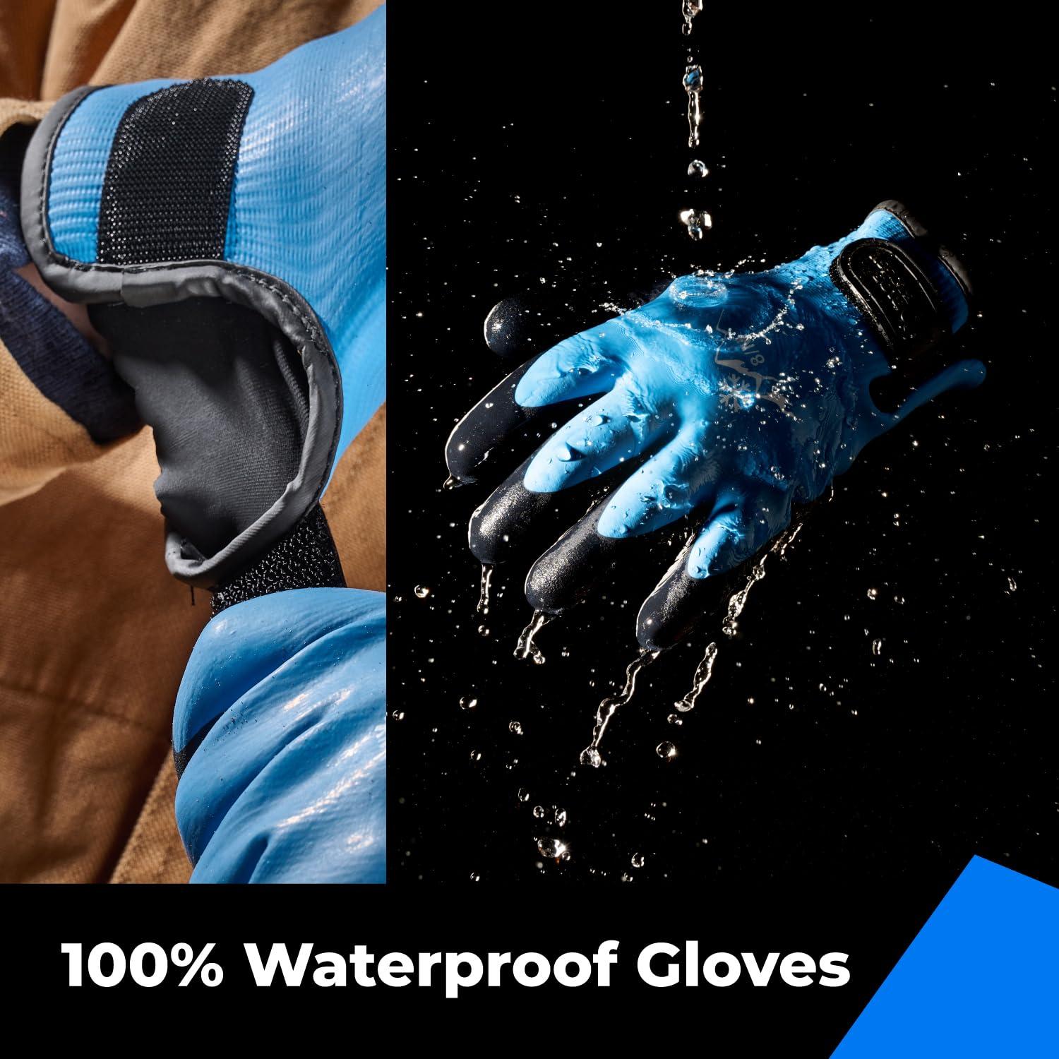 Guantes Impermeables Toolant Táctiles Invierno Azul Mediano