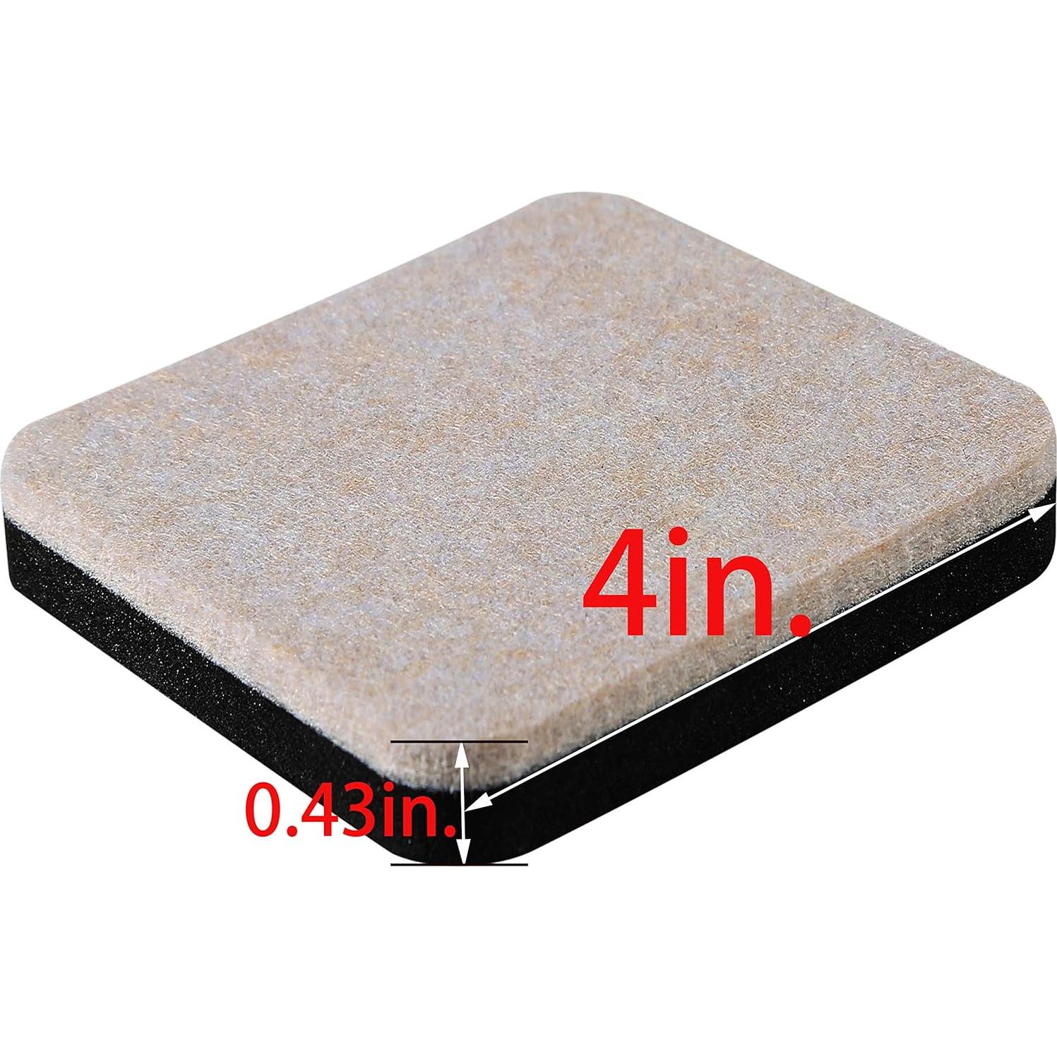 Deslizadores de Fieltro Cuadrados Liyic 10 cm para Muebles