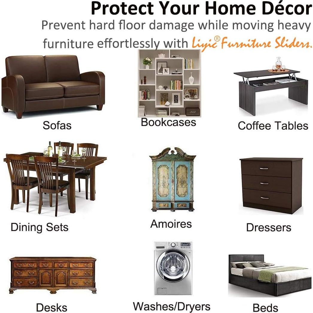 Paquete de 20 deslizadores de fieltro Liyic 7.62 cm para muebles